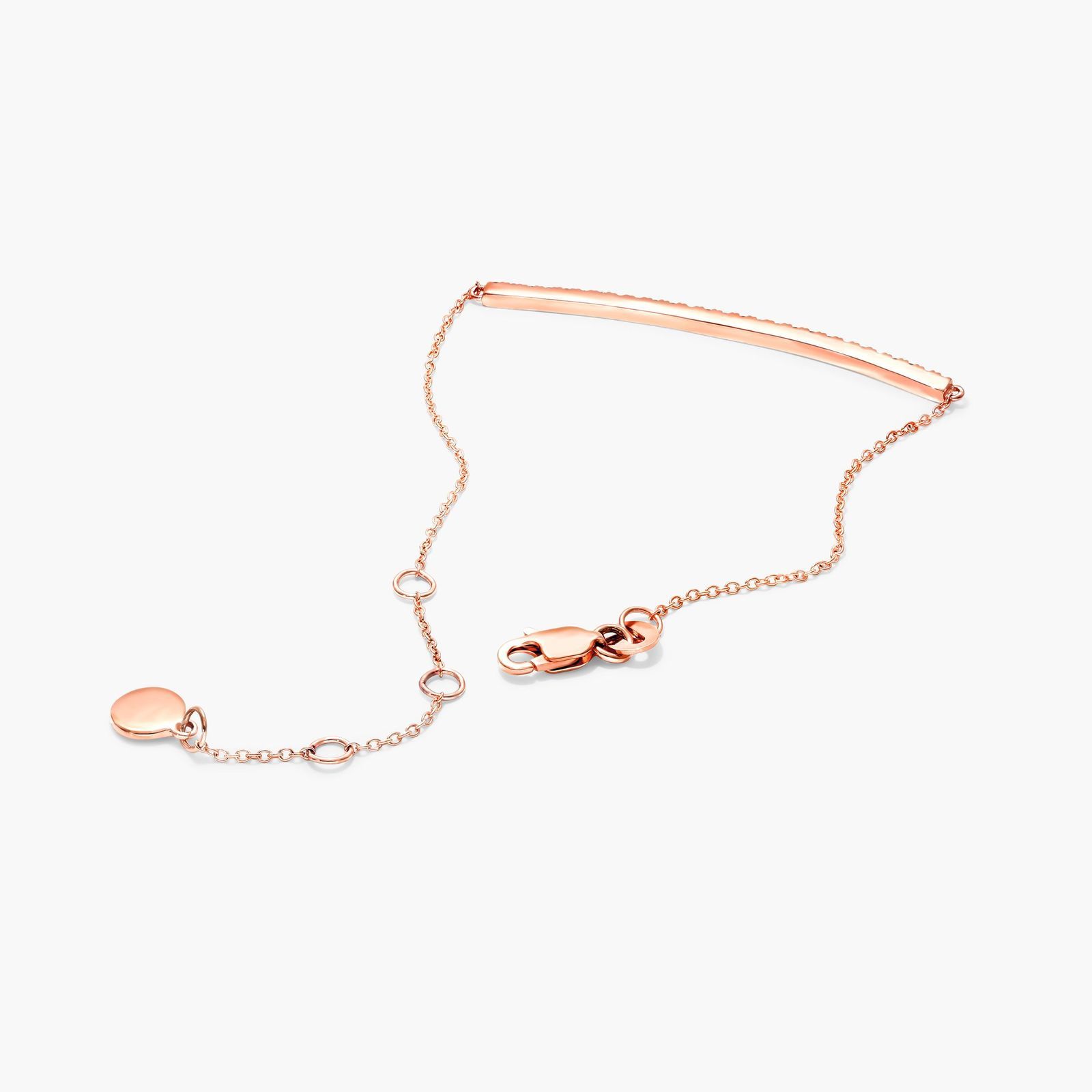 Bar Diamond Bracelet In 14K Rose Gold