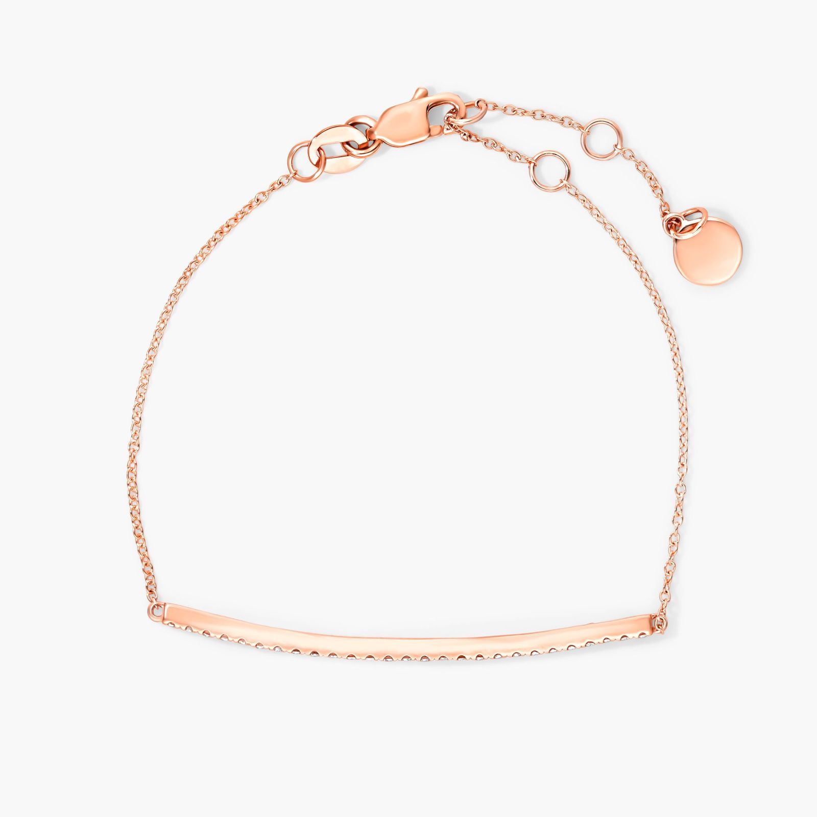 Bar Diamond Bracelet In 14K Rose Gold