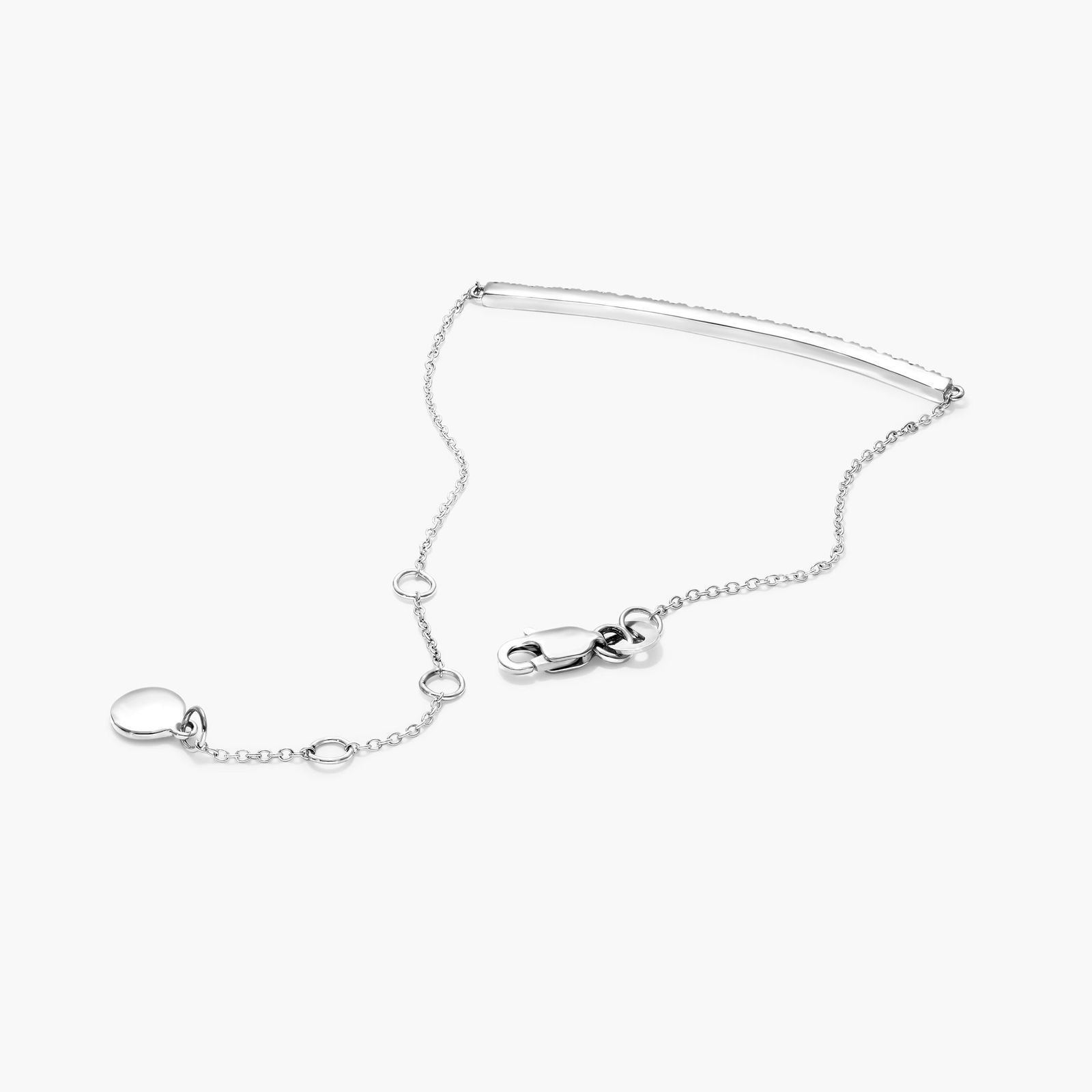 Bar Diamond Bracelet In 14K White Gold