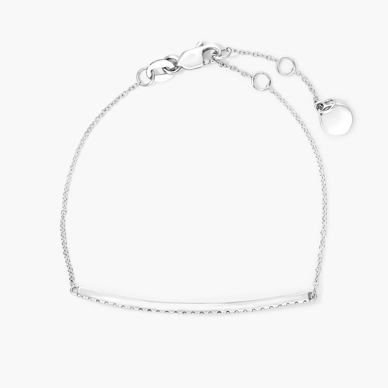 Bar Diamond Bracelet In 14K White Gold