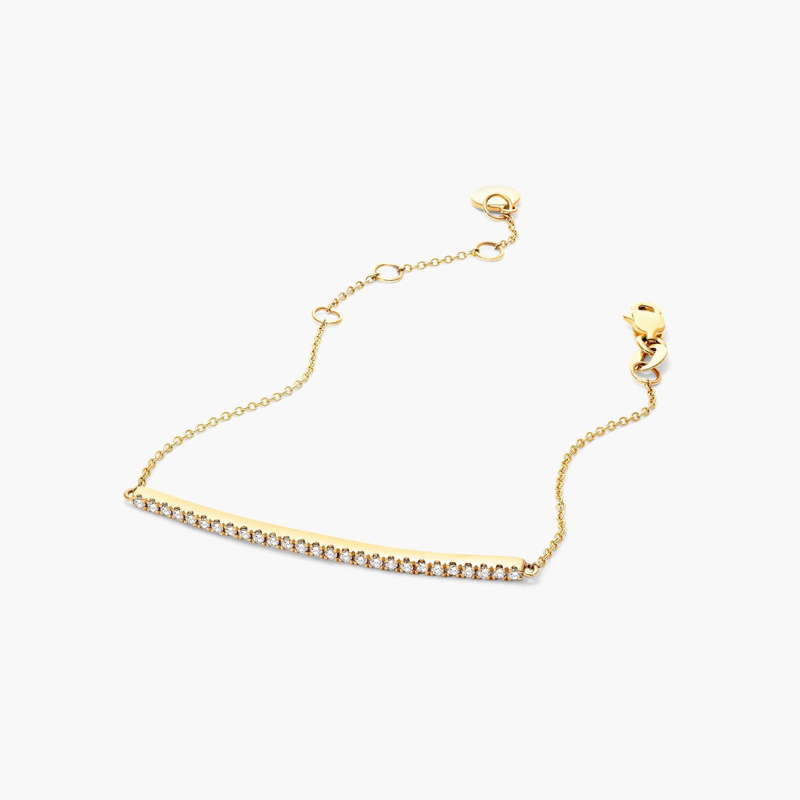 Bar Diamond Bracelet In 14K Yellow Gold