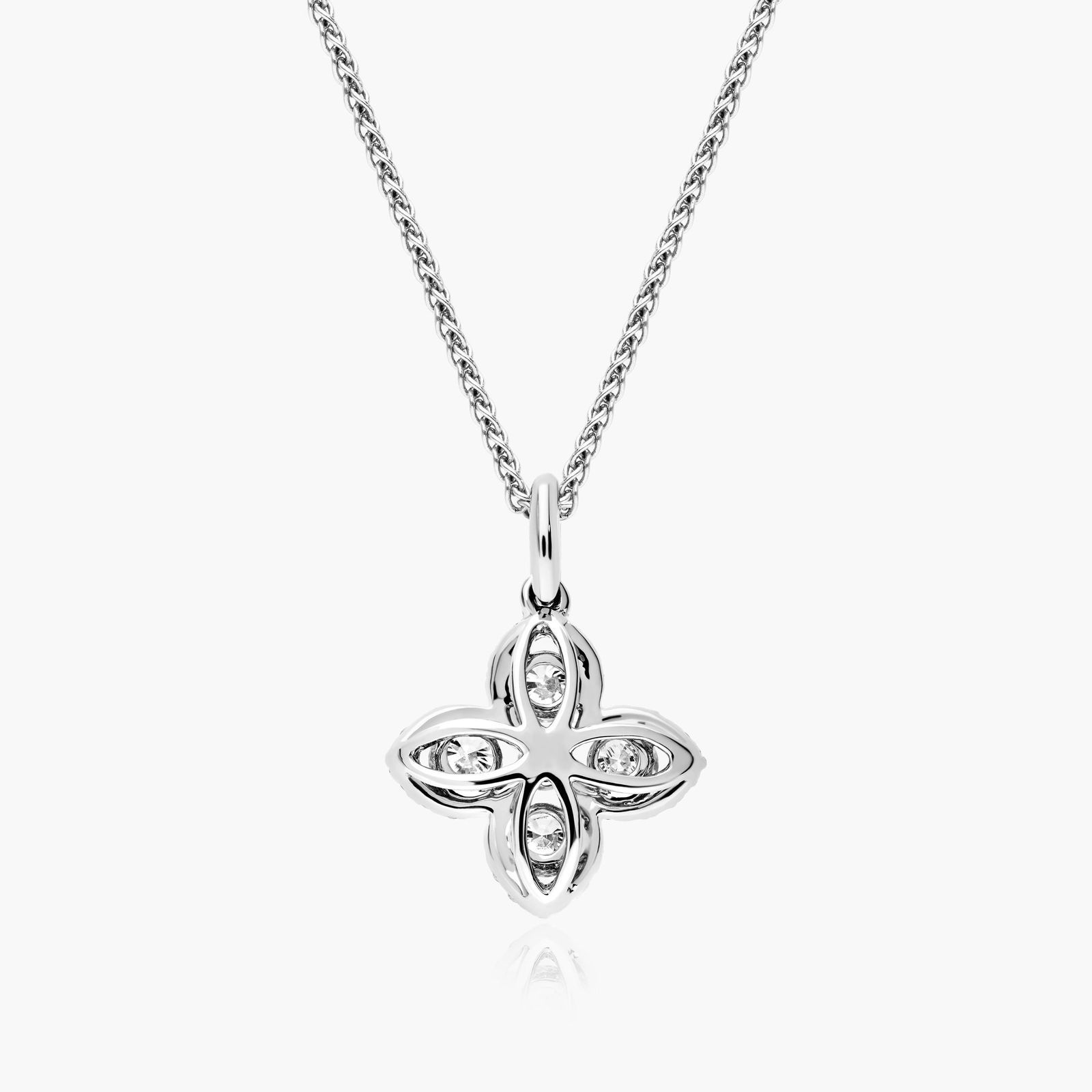 Magnolia Diamond Pendant In 14K White Gold