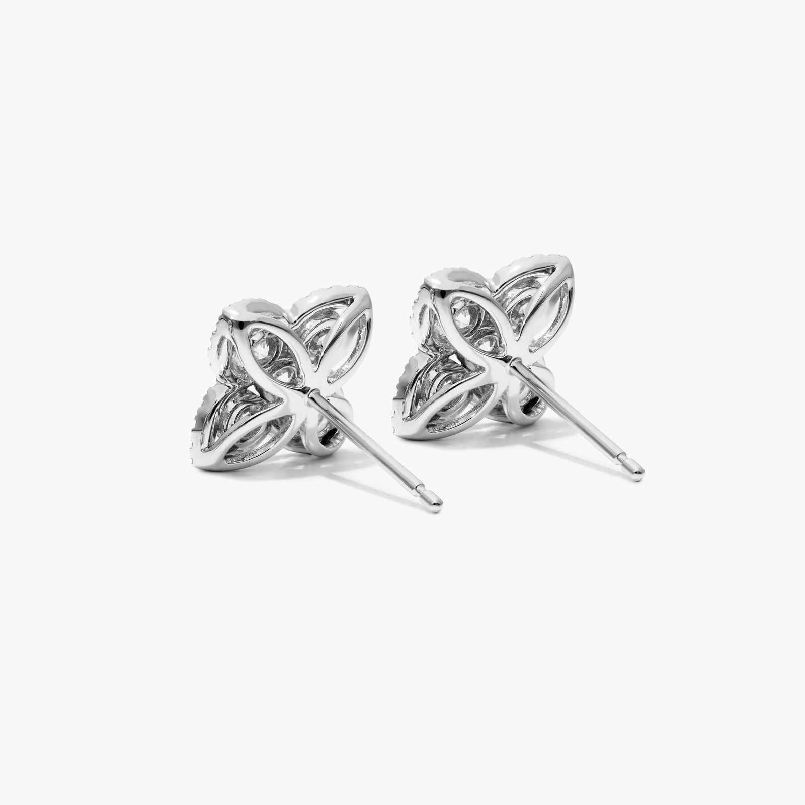 Magnolia Diamond Stud Earrings In 14K White Gold