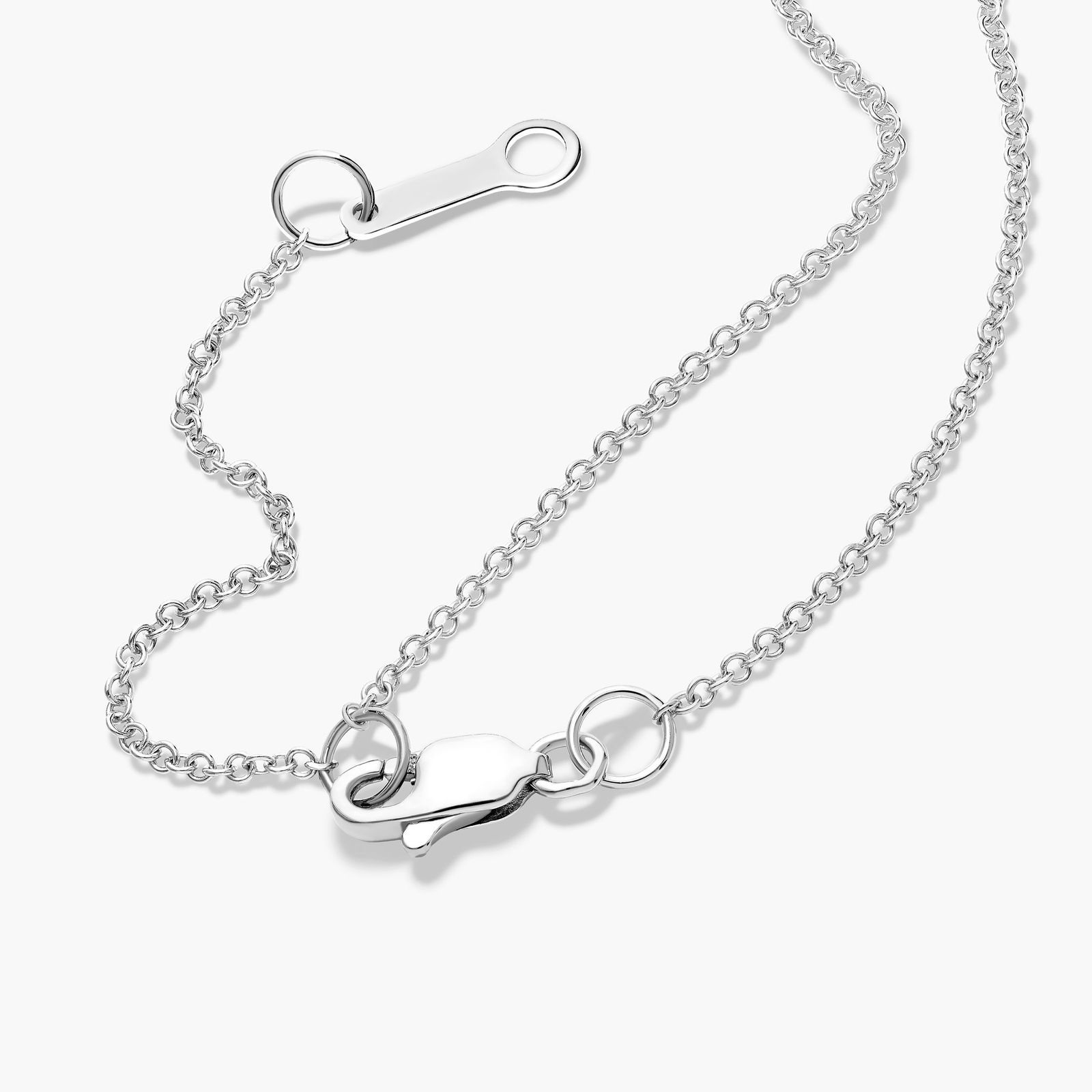 Round Lab-Grown Diamond Cluster Necklace In 14K White Gold