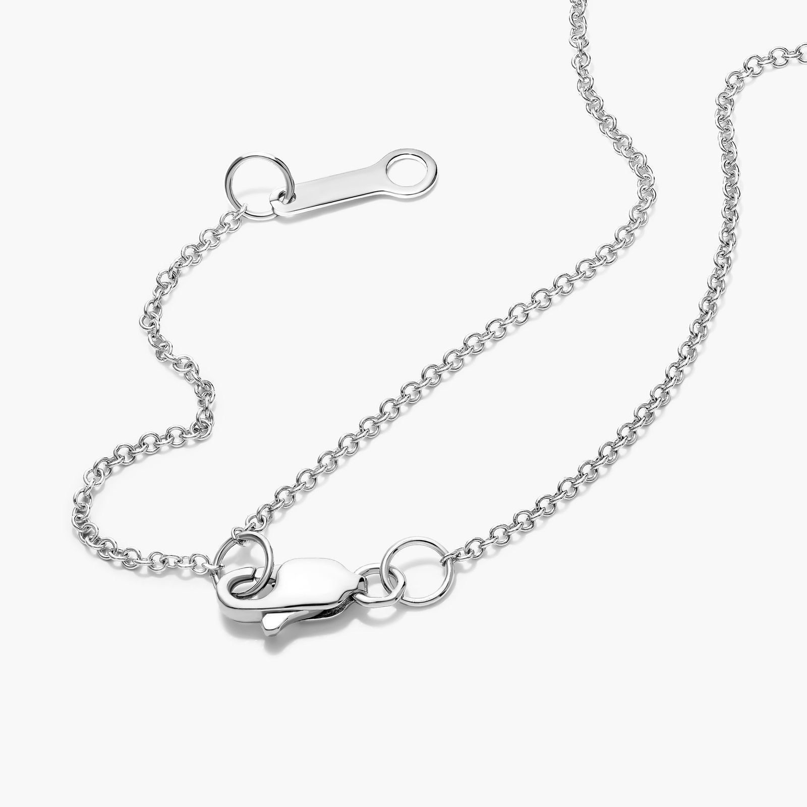 Round Composite Lab-Grown Diamond Necklace In 14K White Gold