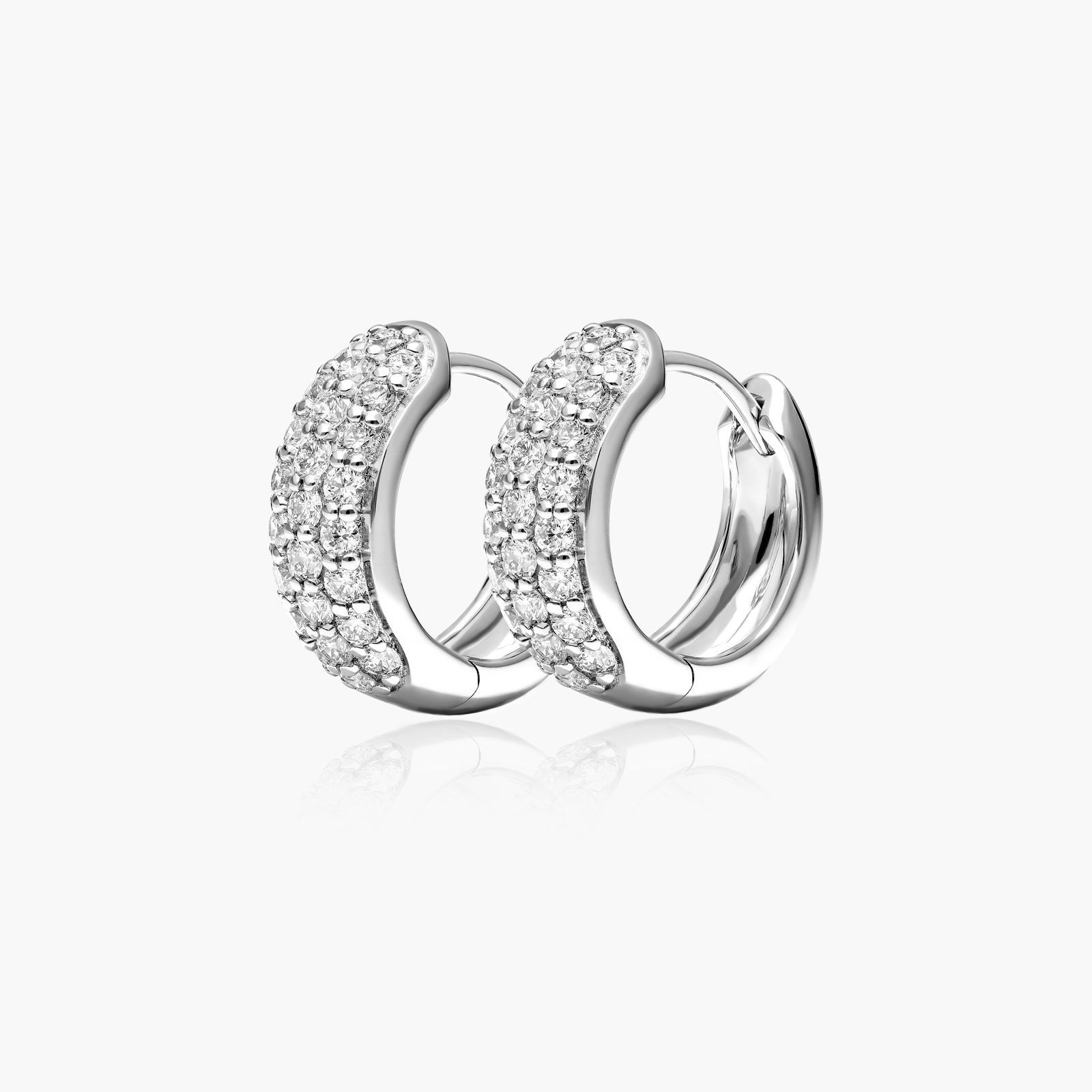 Pavé Hoop Earrings With Lab-Grown Diamonds In 14K White Gold