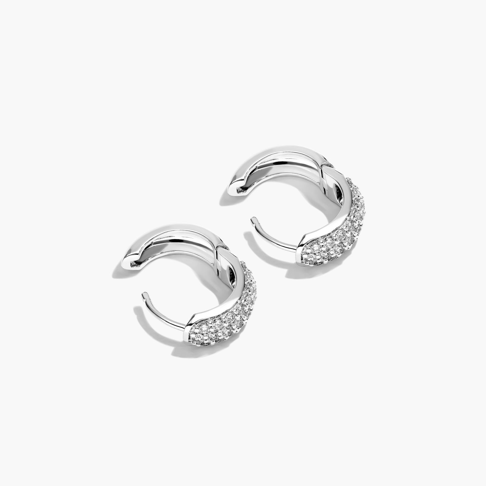 Pavé Hoop Earrings With Lab-Grown Diamonds In 14K White Gold