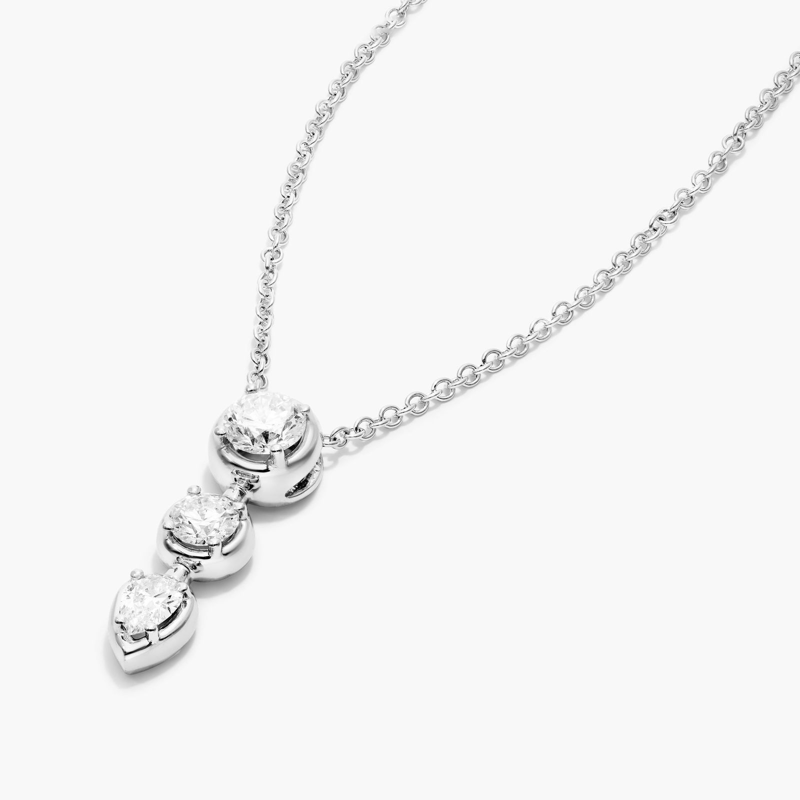 Driblet Lab-Grown Diamond Necklace In 14K White Gold