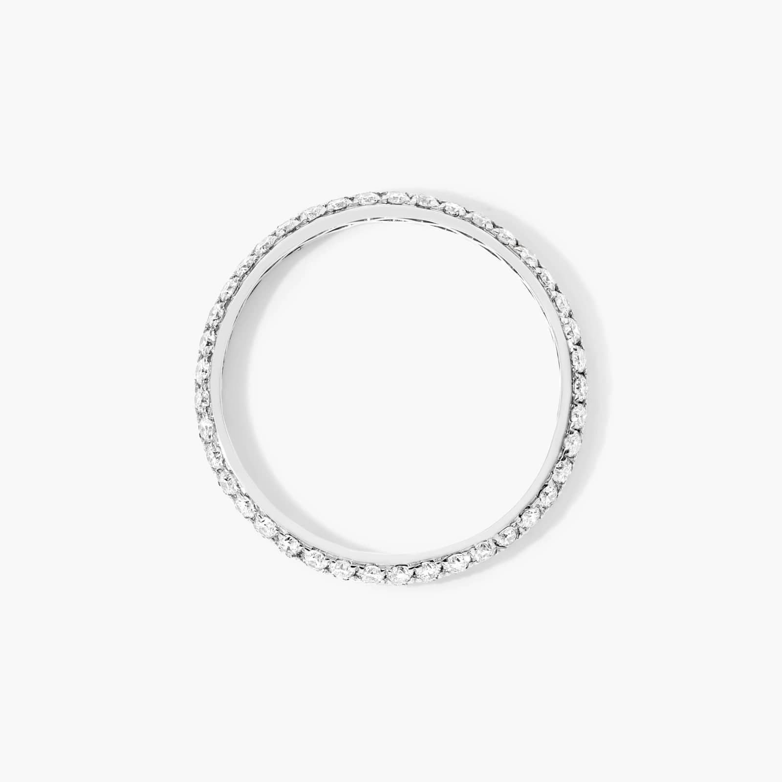 Double Row Eternity Diamond Ring In 14K White Gold