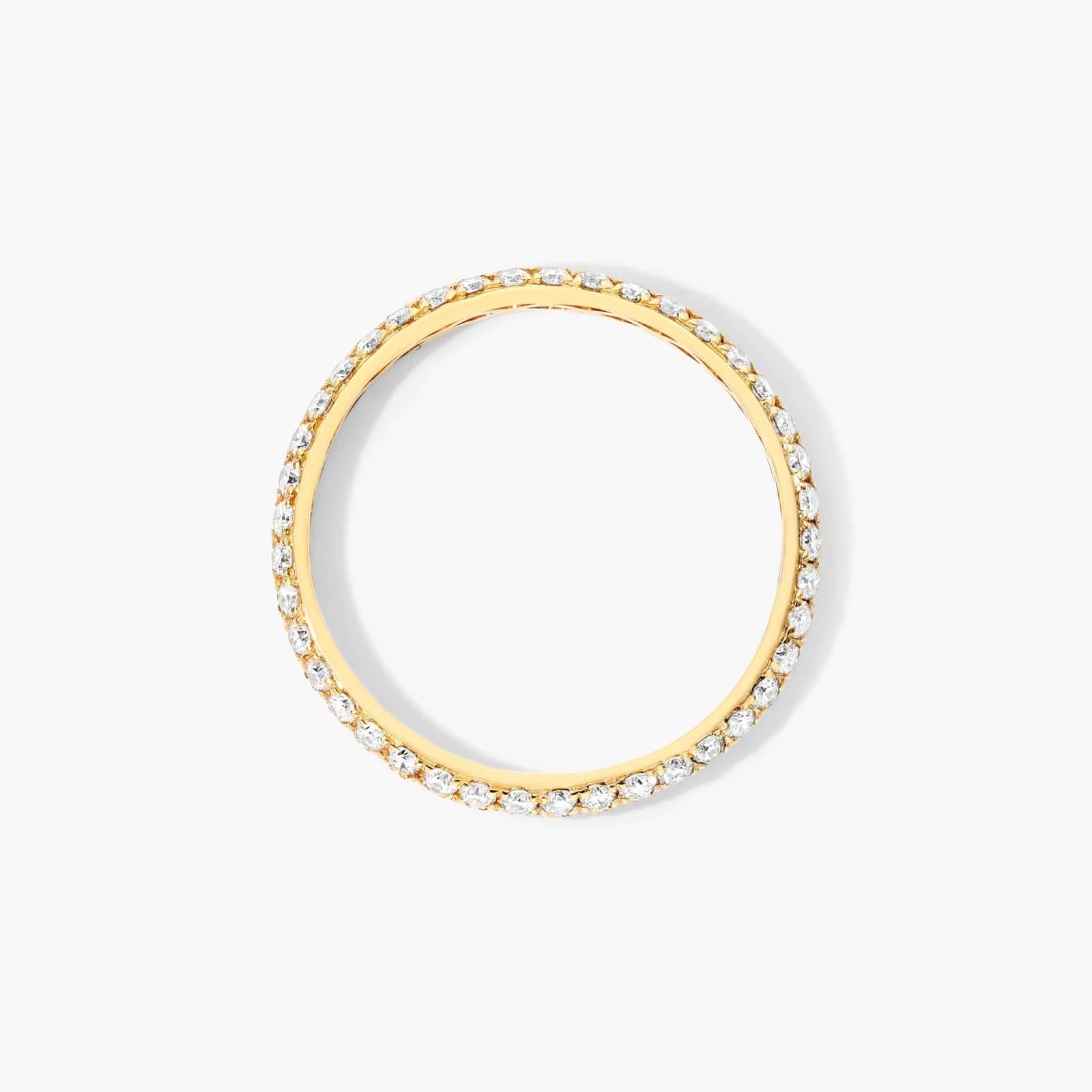 Double Row Eternity Diamond Ring In 14K Yellow Gold