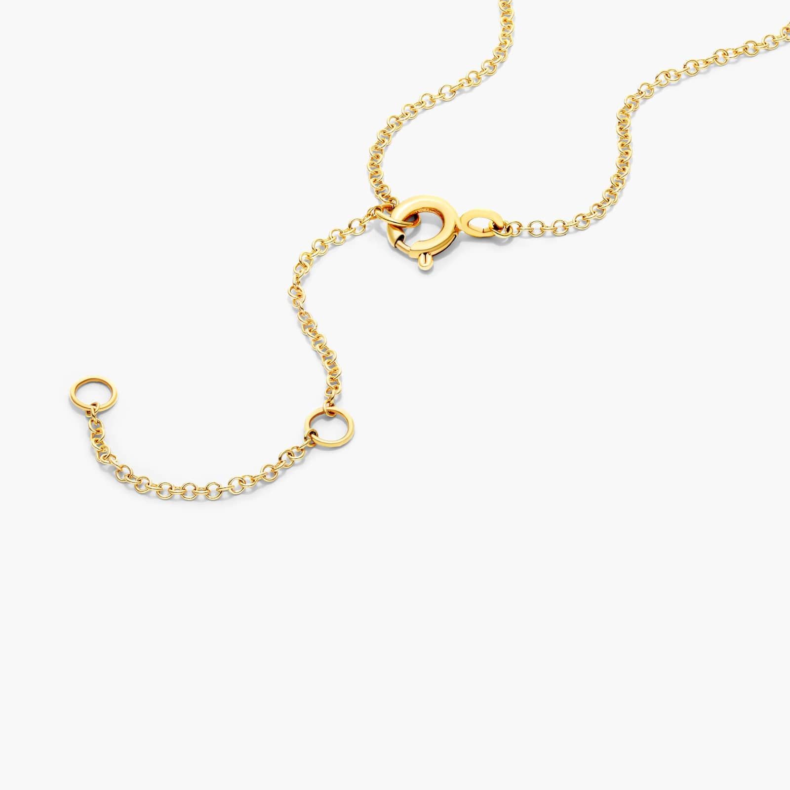 Circle & Bezel Diamond Necklace In 14K Yellow Gold
