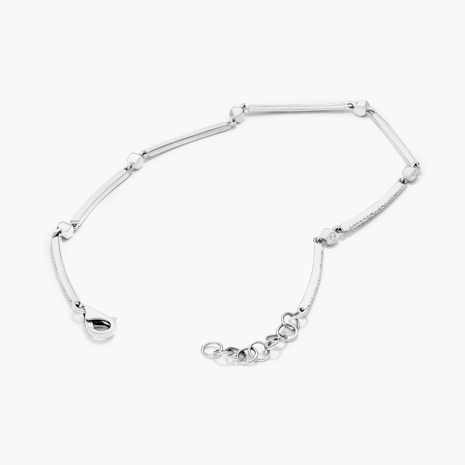 Bar Diamond Bracelet In 14K White Gold