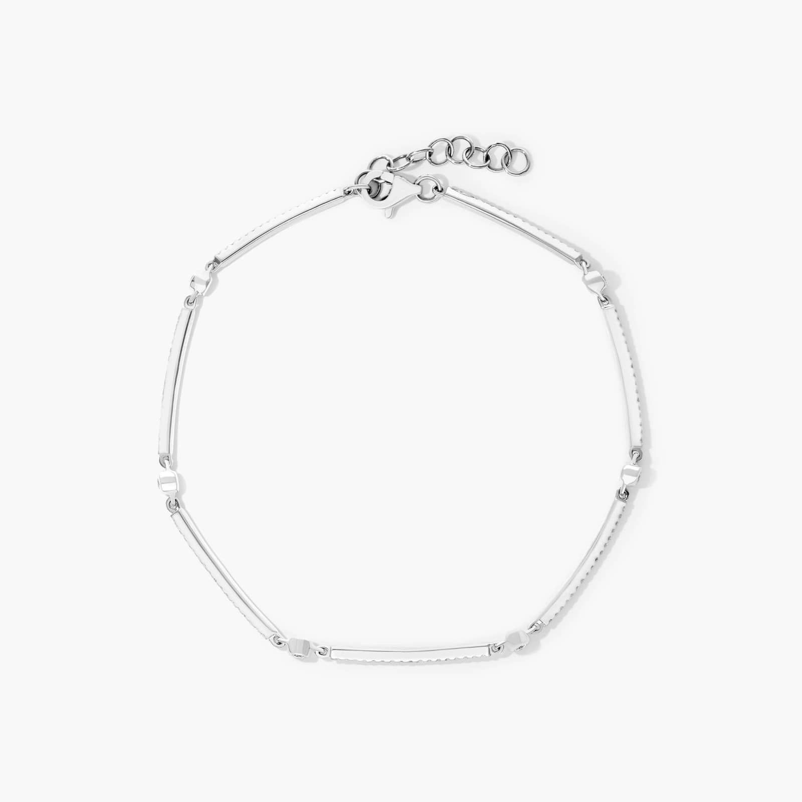 Bar Diamond Bracelet In 14K White Gold