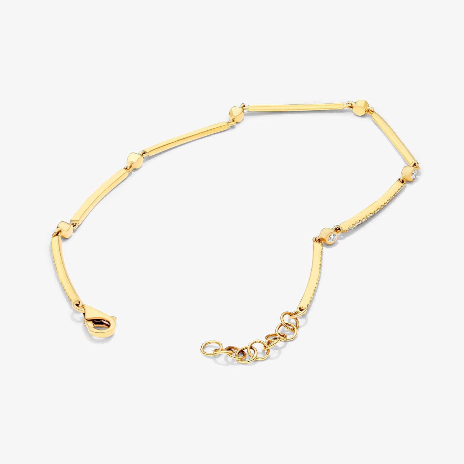 Bar Diamond Bracelet In 14K Yellow Gold
