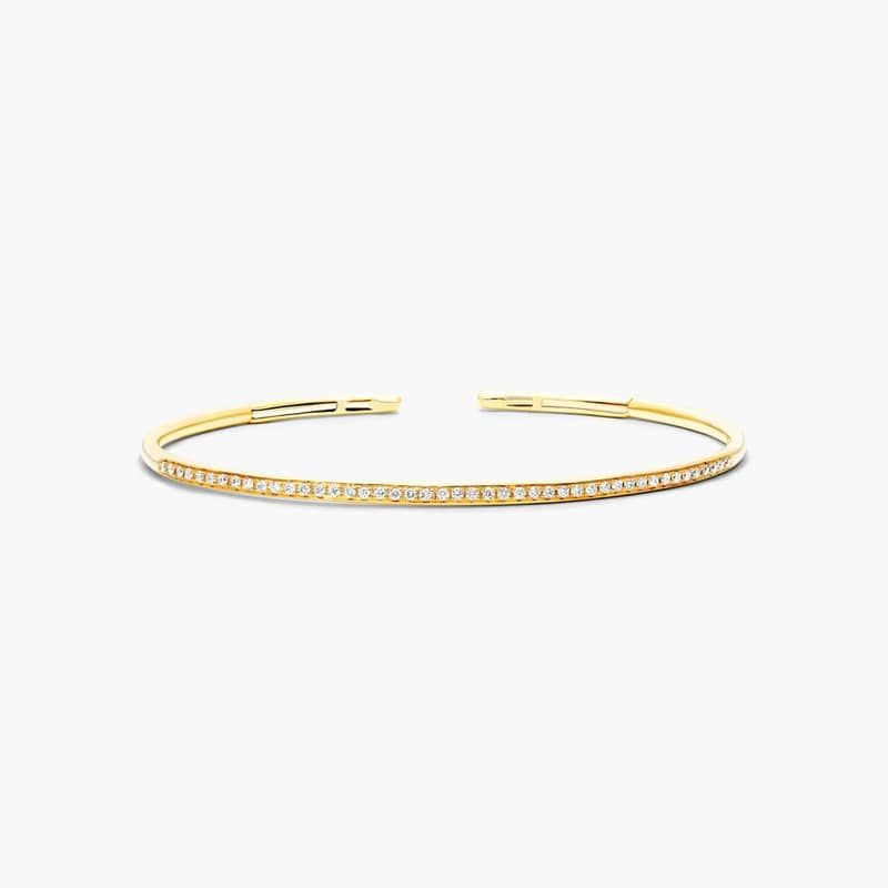 Row Cuff Diamond Bracelet In 14K Yellow Gold