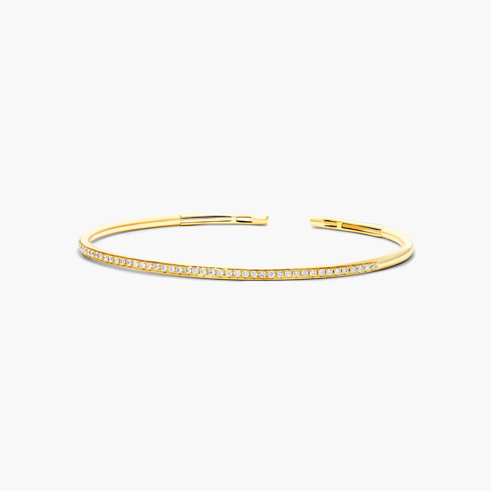 Row Cuff Diamond Bracelet In 14K Yellow Gold