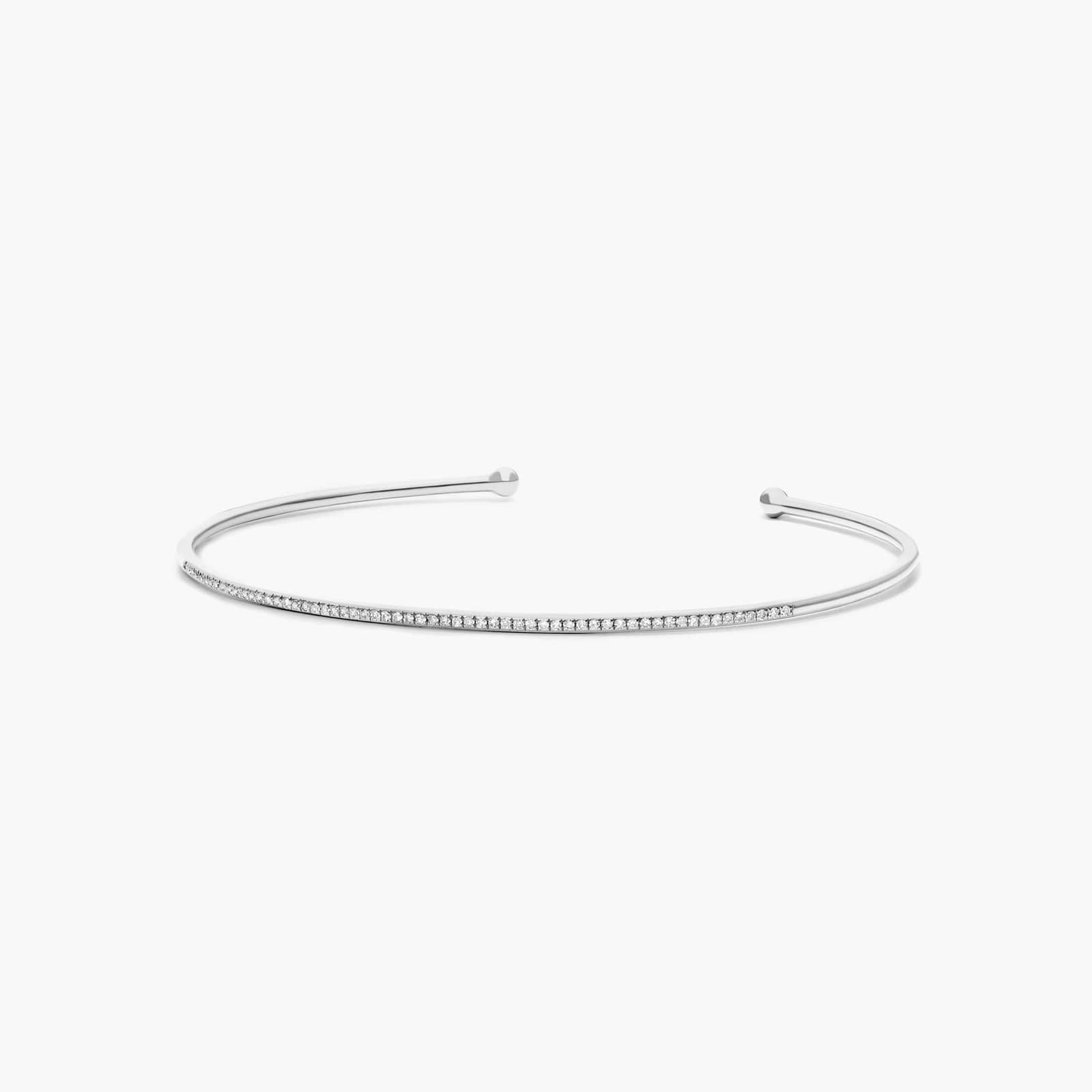 Petite Cuff Diamond Bracelet In 14K White Gold