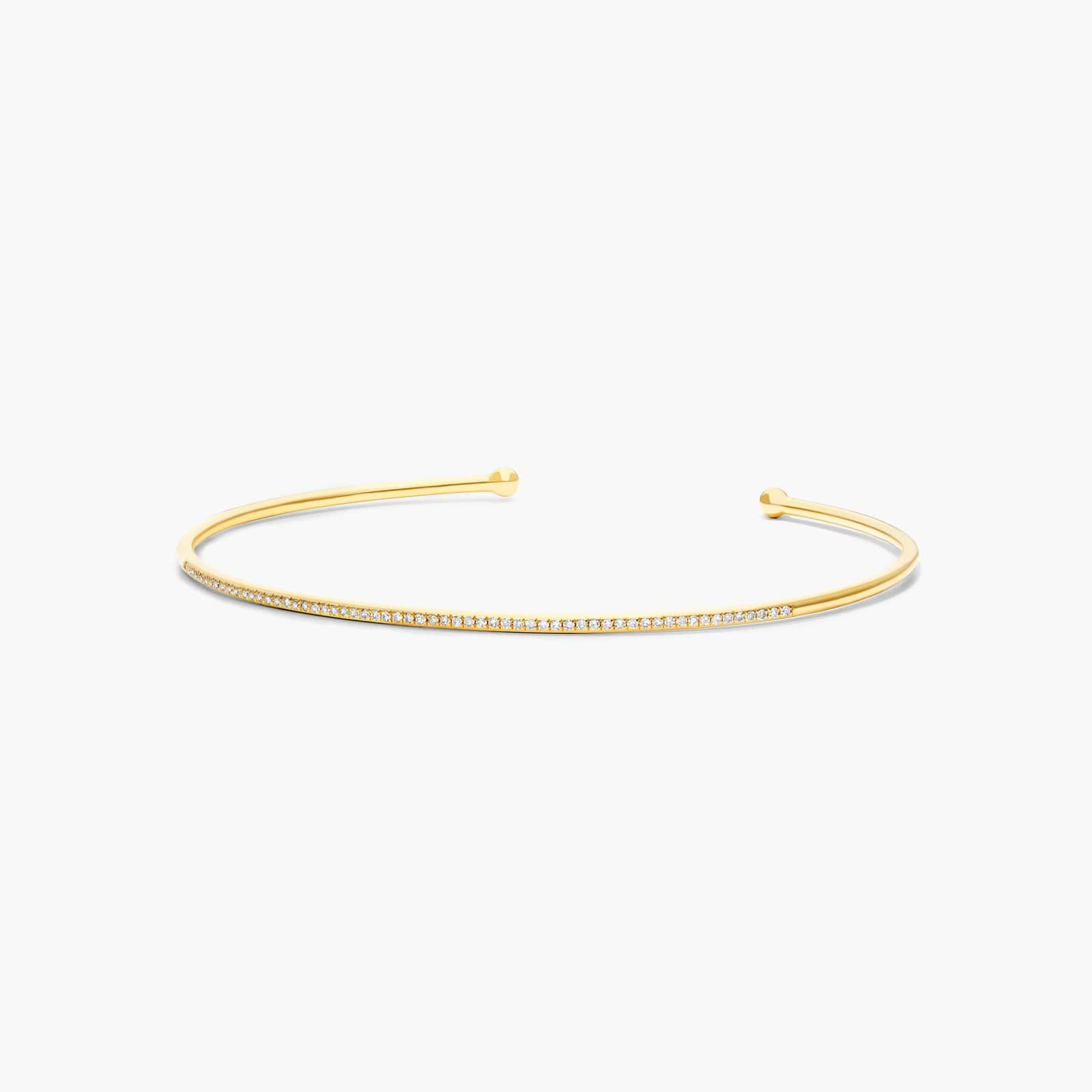 Petite Cuff Diamond Bracelet In 14K Yellow Gold