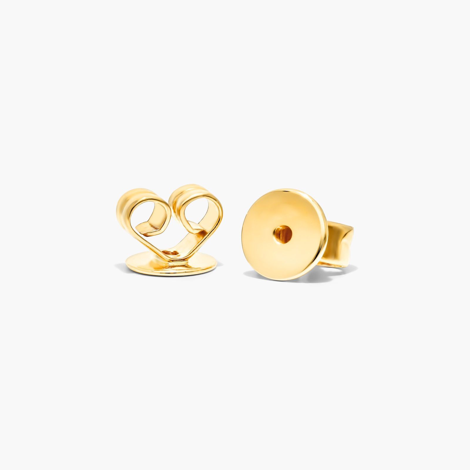 Petite Heart Shape Diamond Earrings In 14K Yellow Gold