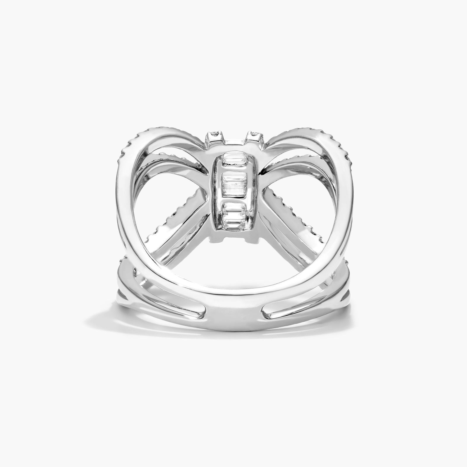 Ribbon Diamond Ring In 14K White Gold