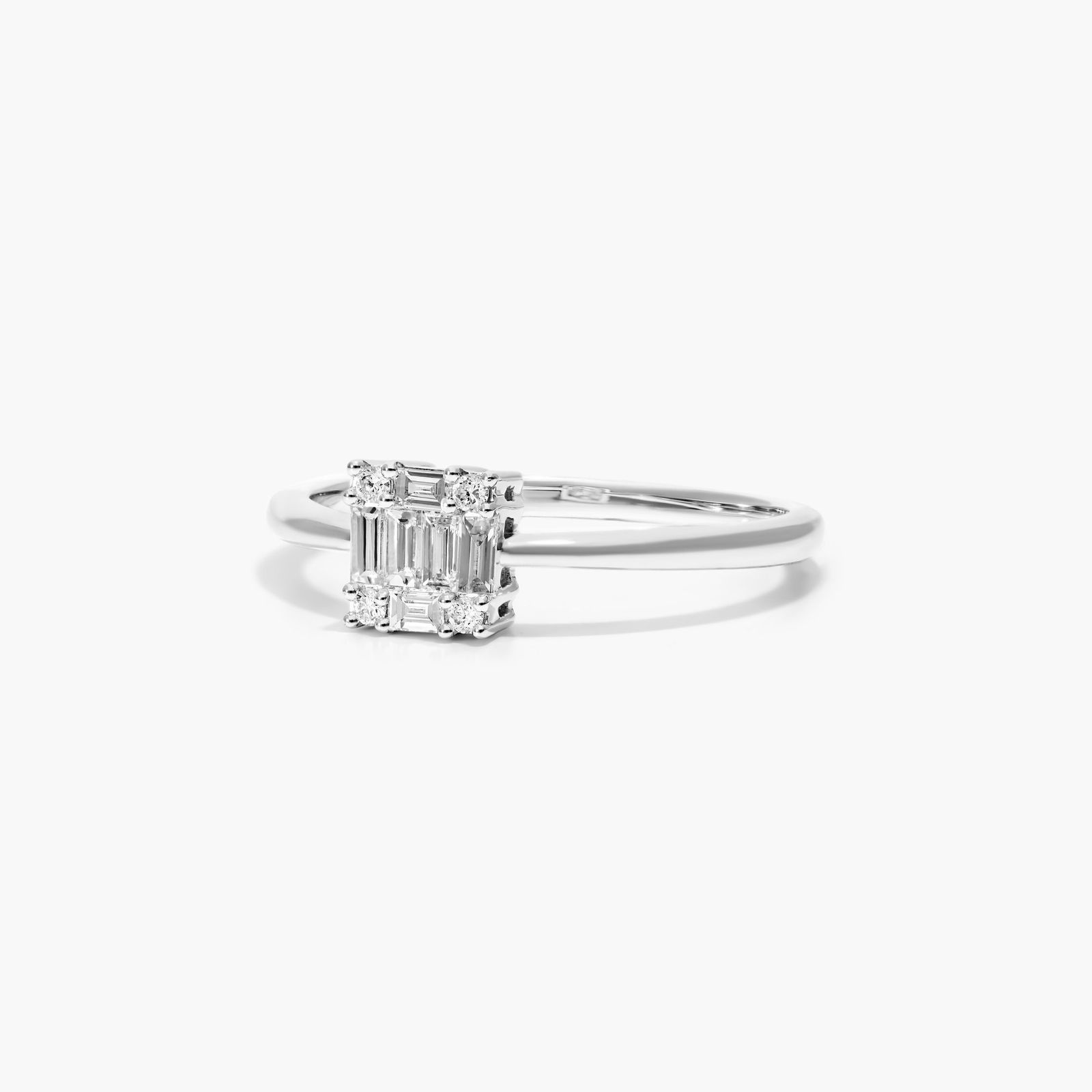 Petite Composite Diamond Ring In 14K White Gold