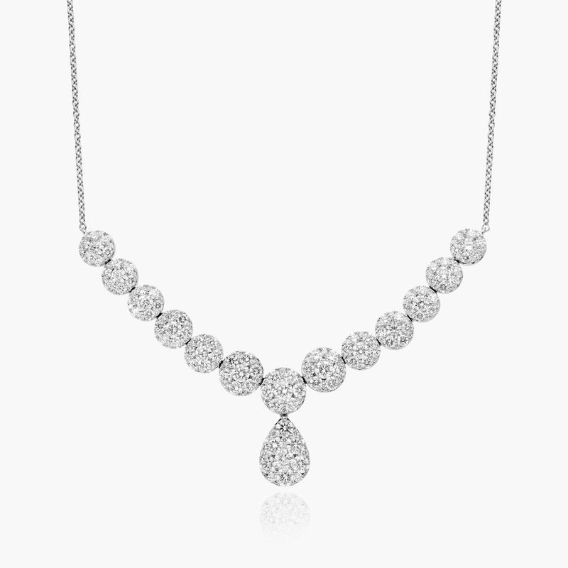 Mirage Diamond Necklace In 14K White Gold