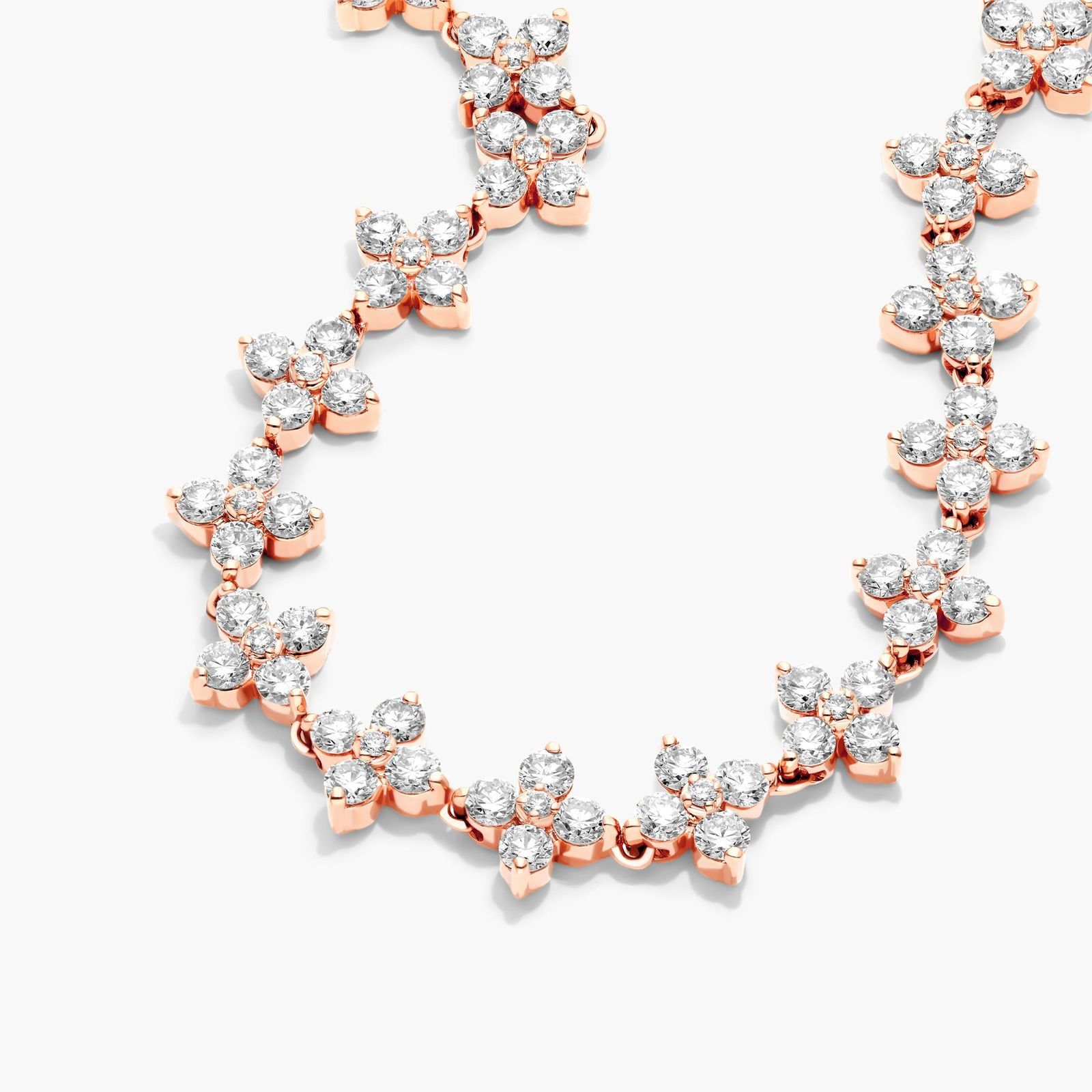 Lab-Grown Diamond Blossom Tennis Bracelet In 14K Rose Gold