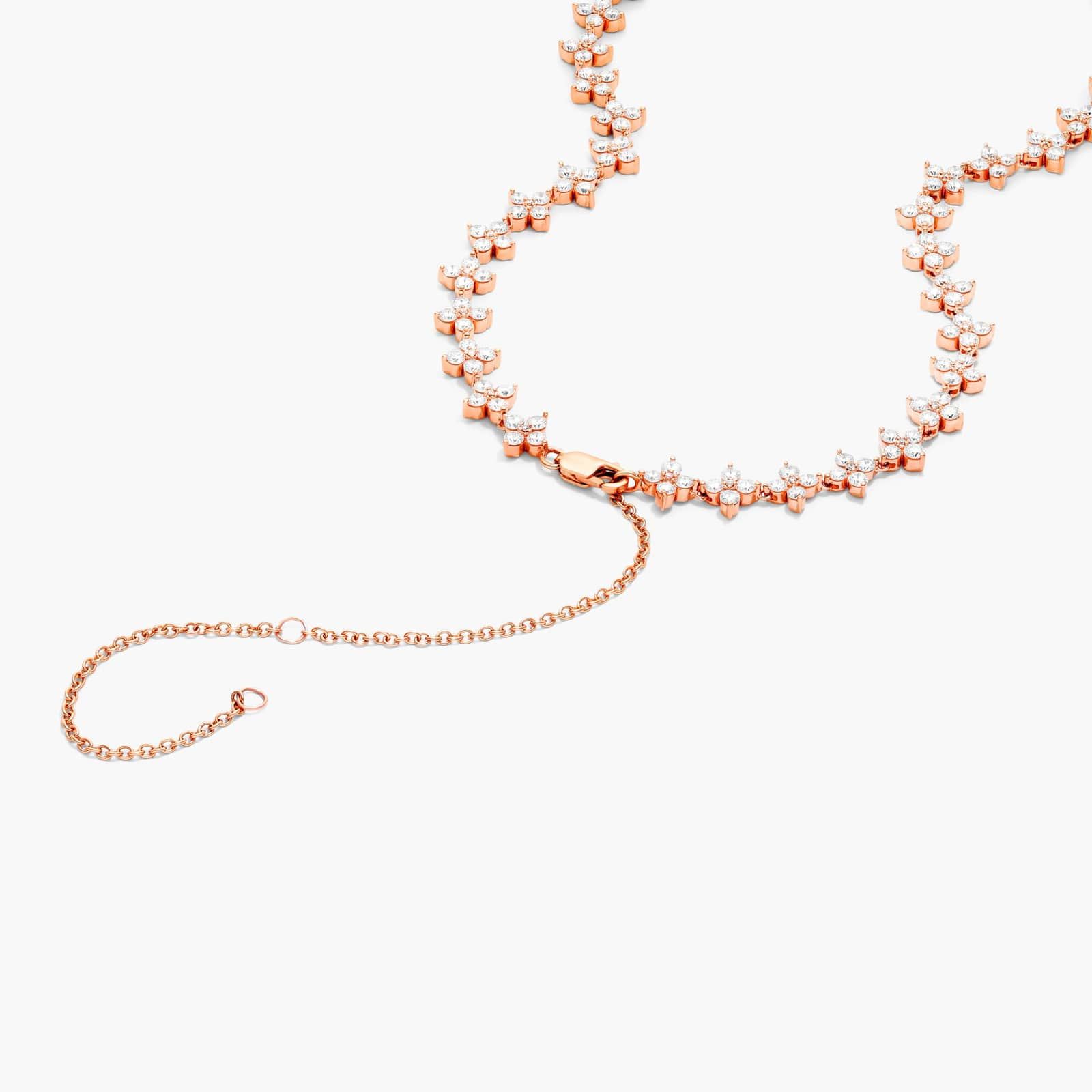 14K Rose Gold Blossom Lab-Grown Diamond Tennis Necklace
