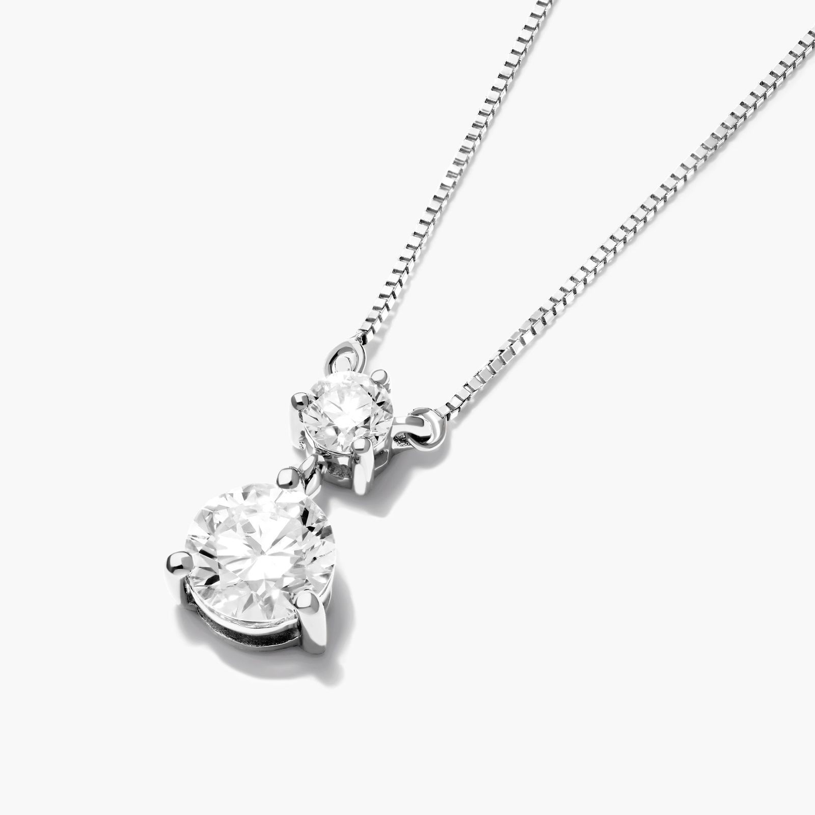 Drop Lab-Grown Diamond Pendant In 14K White Gold
