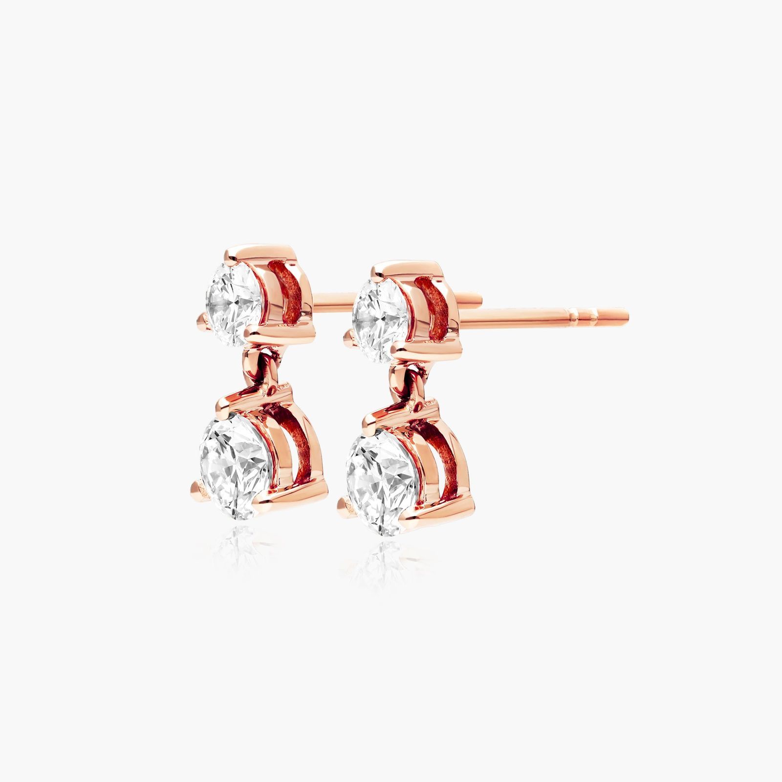 Drop Lab-Grown Diamond Stud Earrings In 14K Rose Gold