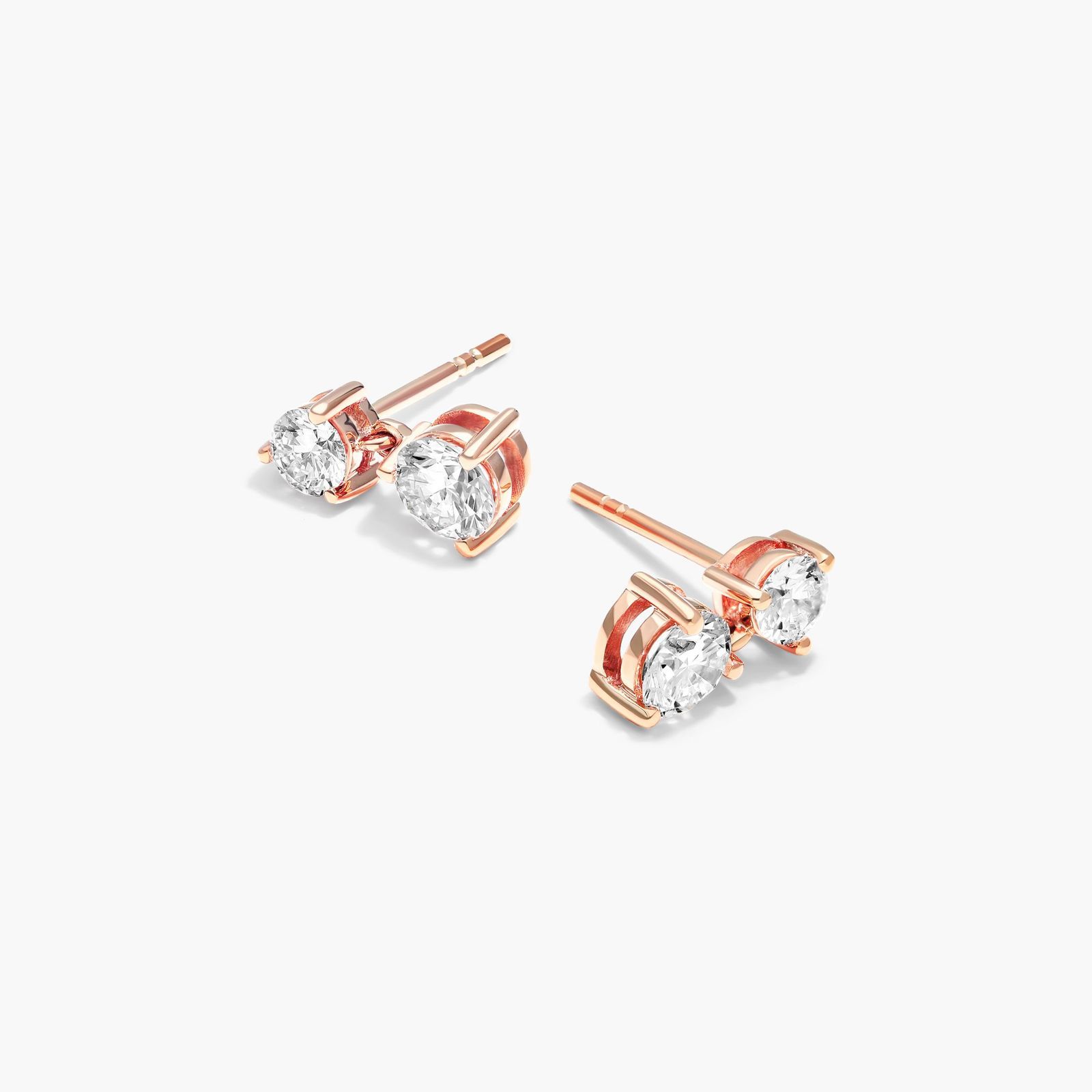 Drop Lab-Grown Diamond Stud Earrings In 14K Rose Gold