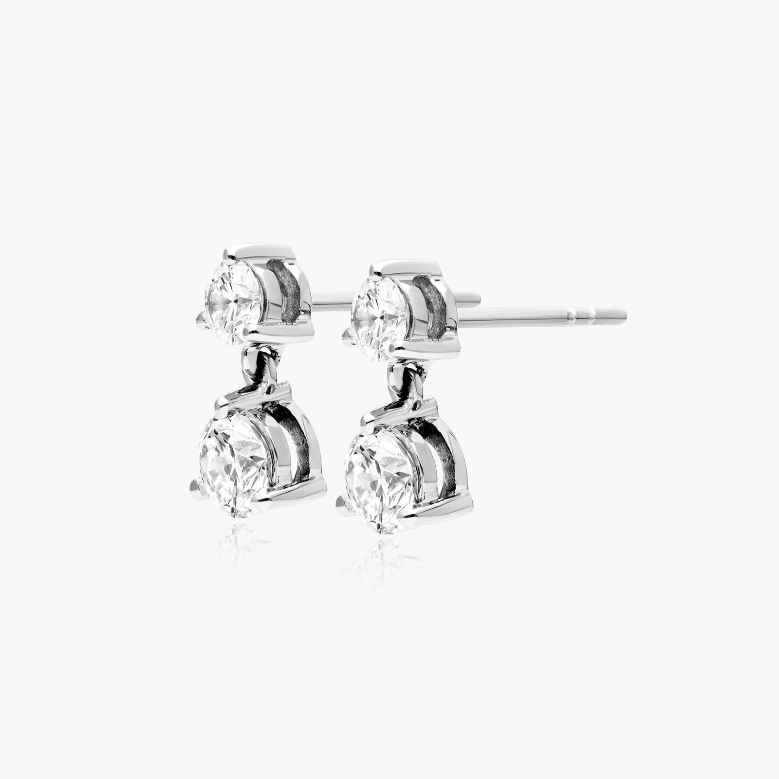 14K White Gold Lab-Grown Diamond Drop Stud Earrings