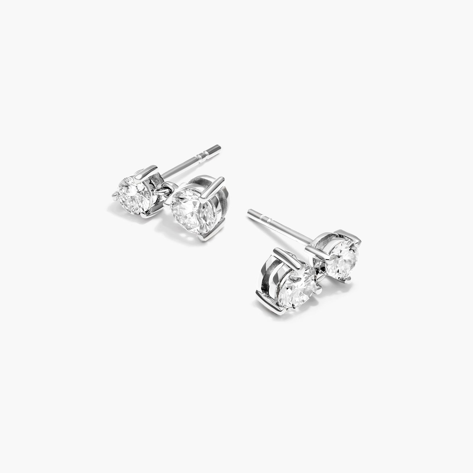 14K White Gold Lab-Grown Diamond Drop Stud Earrings