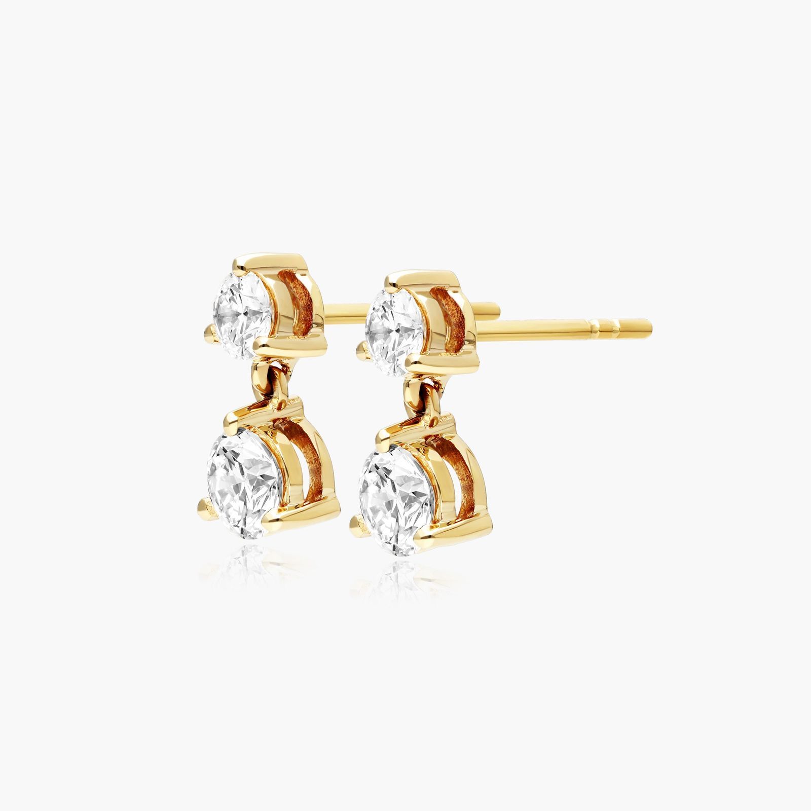 Drop Lab-Grown Diamond Stud Earrings In 14K Yellow Gold