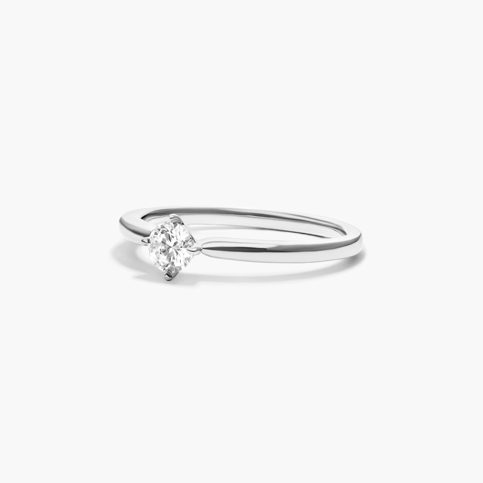 Lab-Grown Diamond Solitaire Ring In 14K White Gold