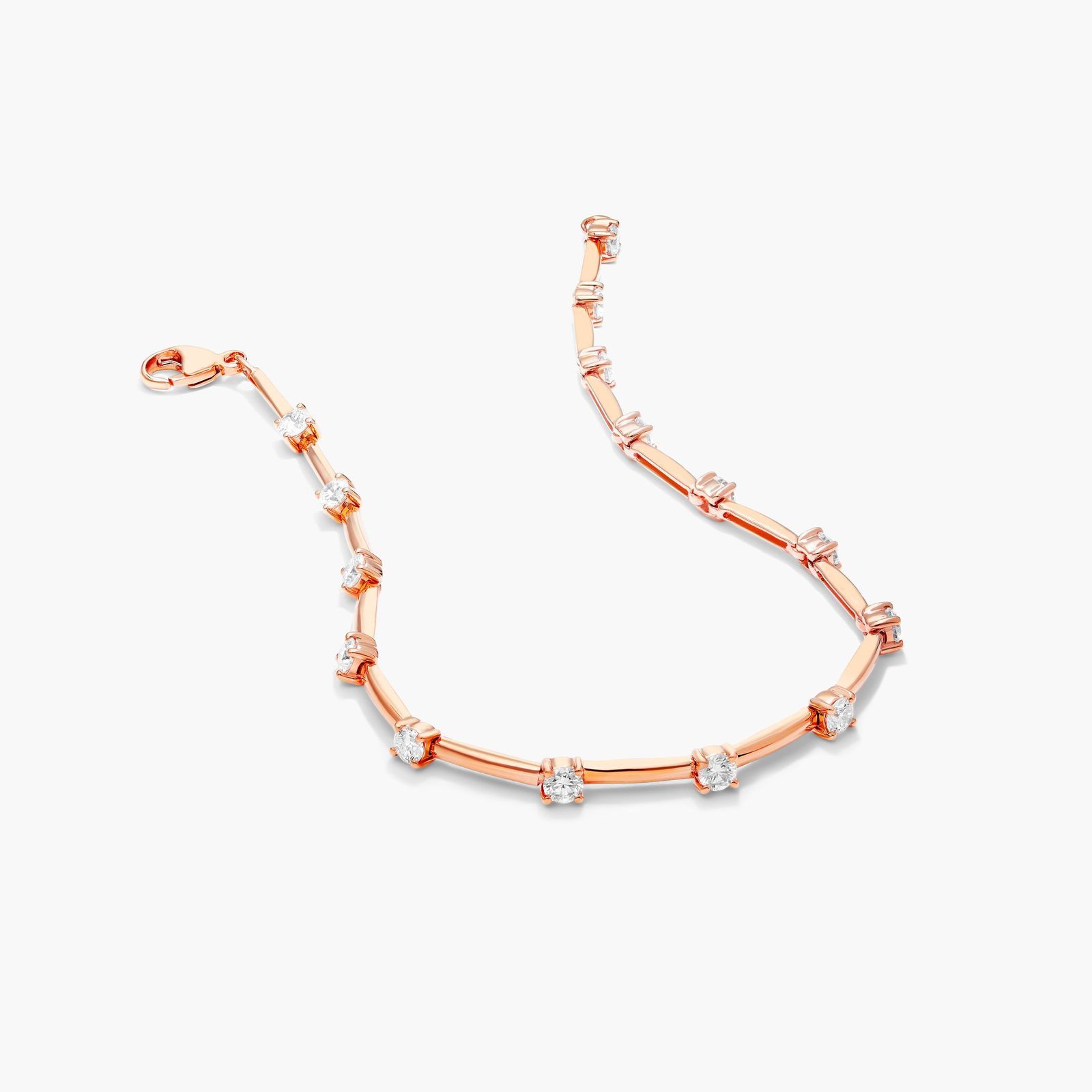 Station Dash Lab-Grown Diamond Bracelet In 14K Rose Gold