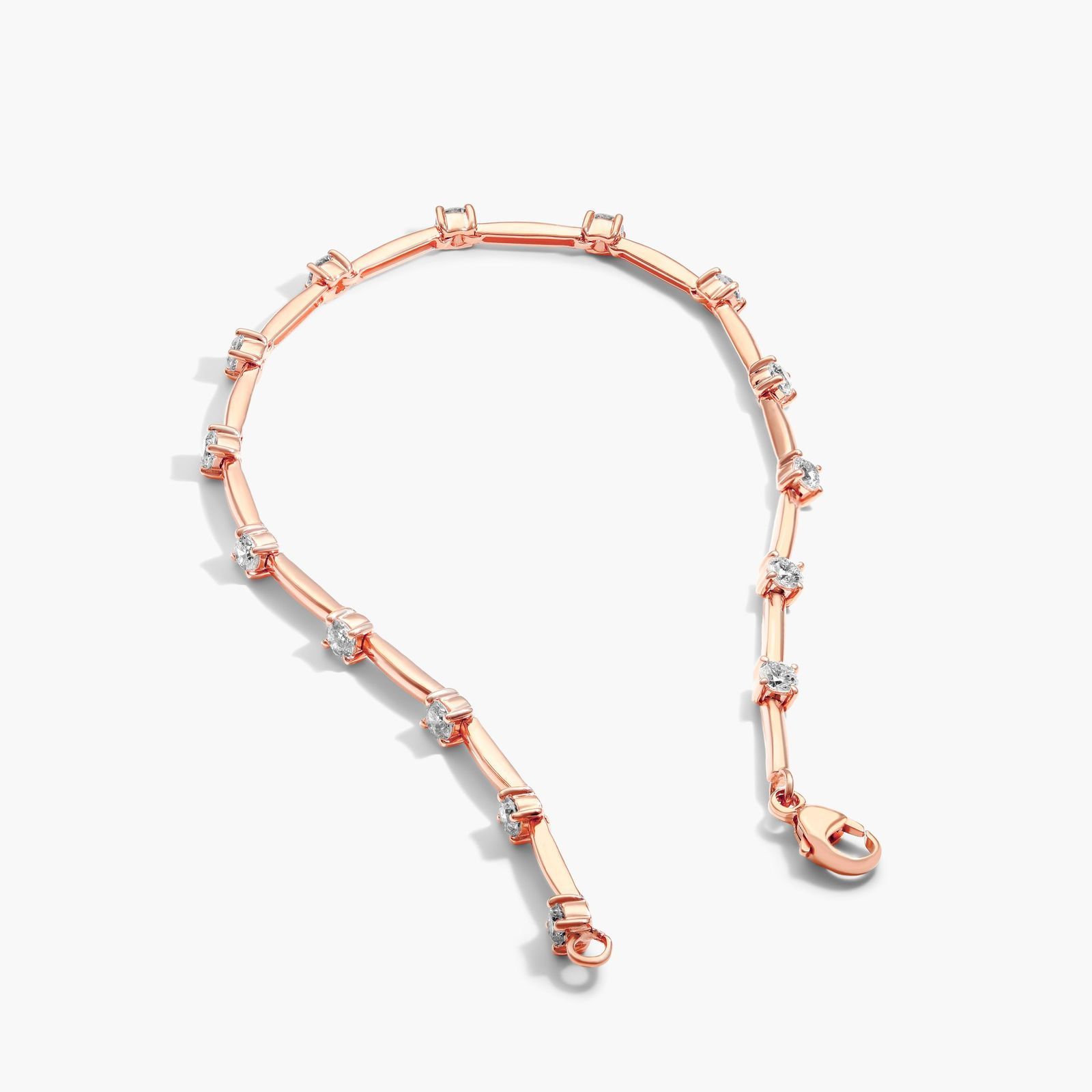 Station Dash Lab-Grown Diamond Bracelet In 14K Rose Gold