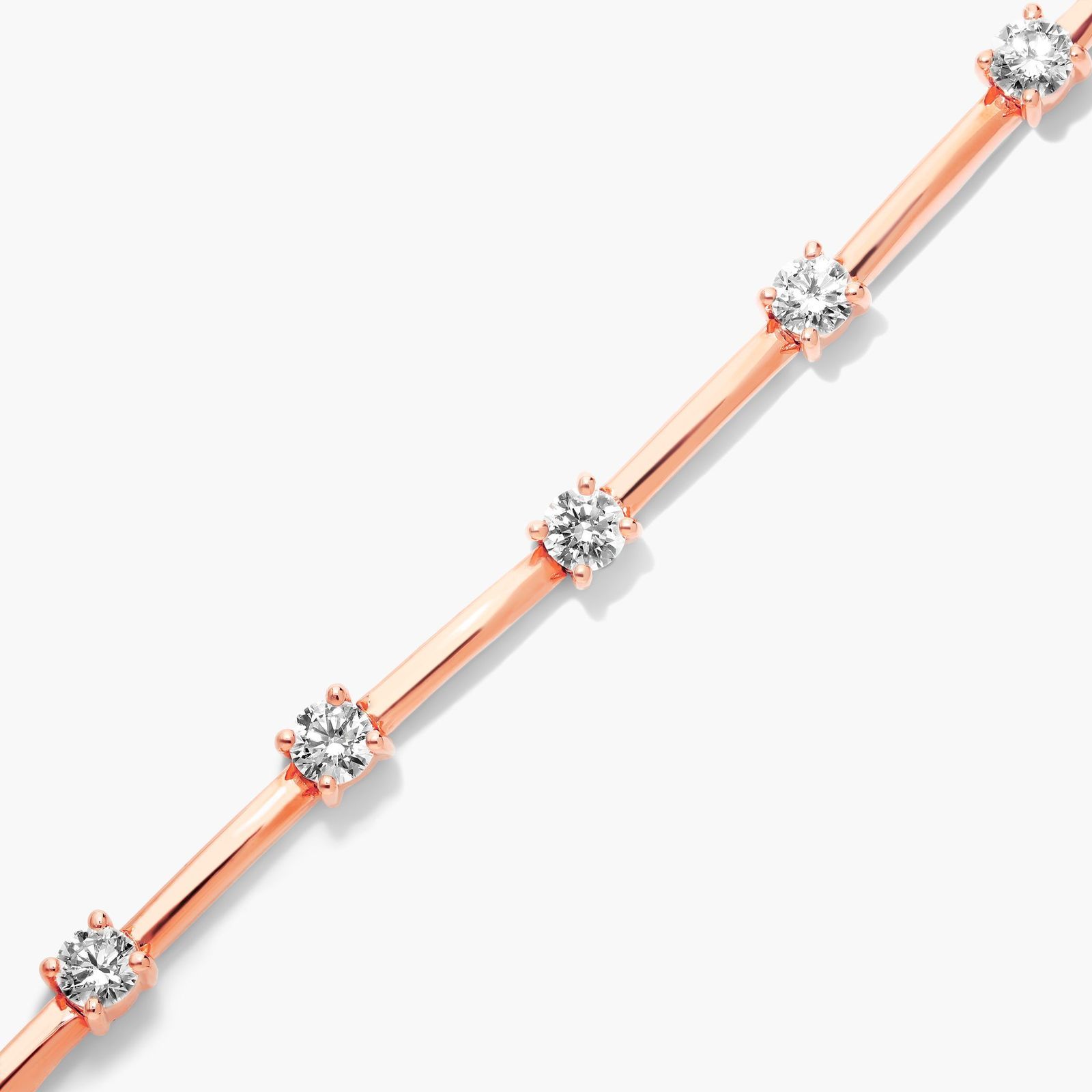 Station Dash Lab-Grown Diamond Bracelet In 14K Rose Gold