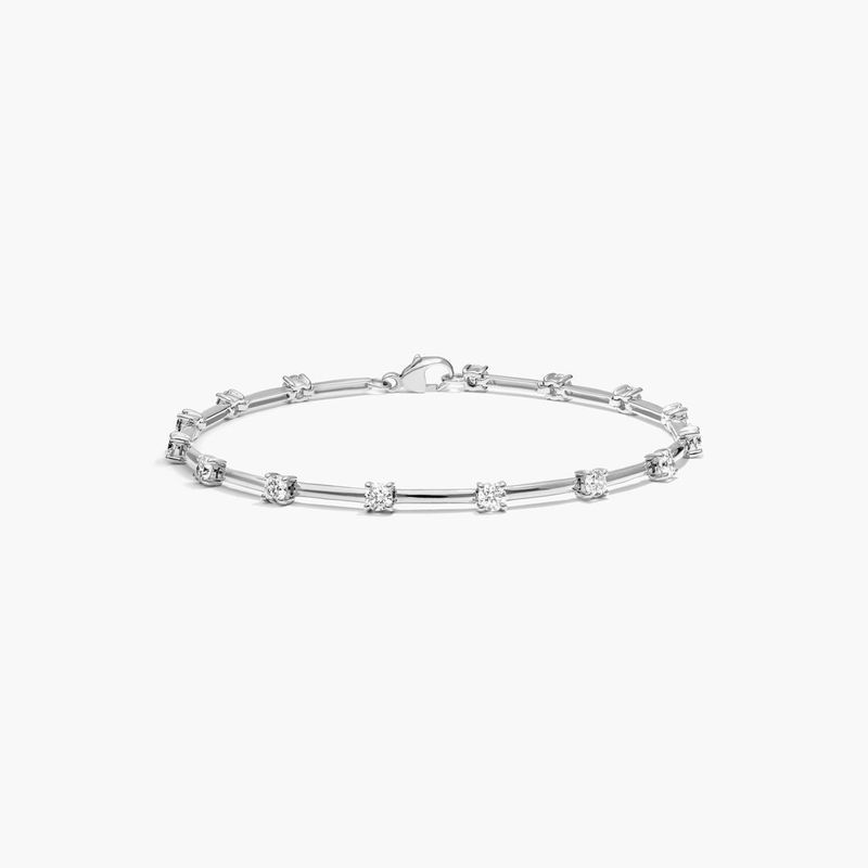 Station Dash Lab-Grown Diamond Bracelet In 14K White Gold