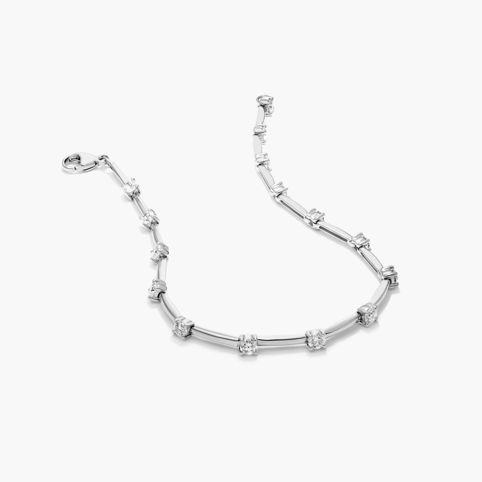 Station Dash Lab-Grown Diamond Bracelet In 14K White Gold