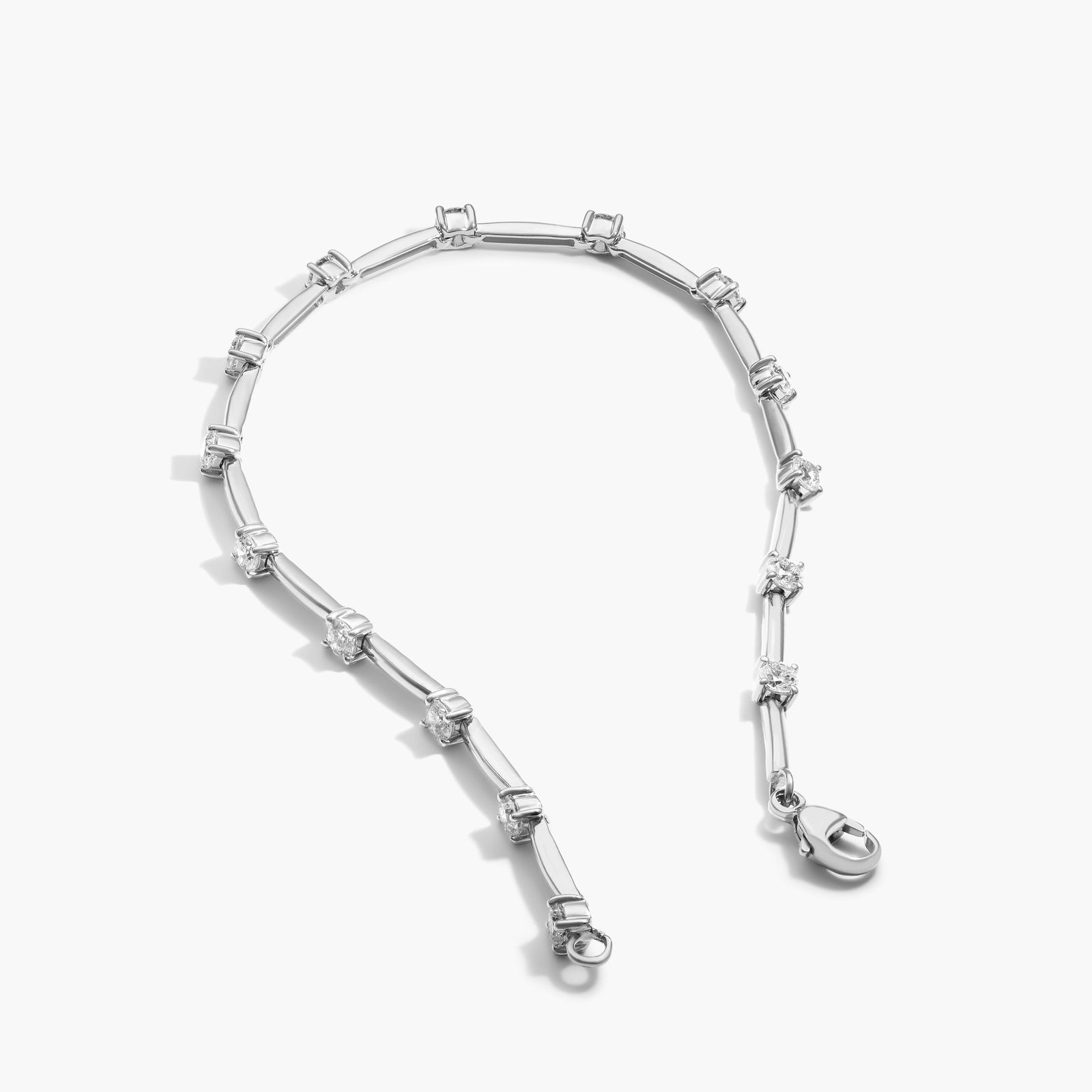 Station Dash Lab-Grown Diamond Bracelet In 14K White Gold