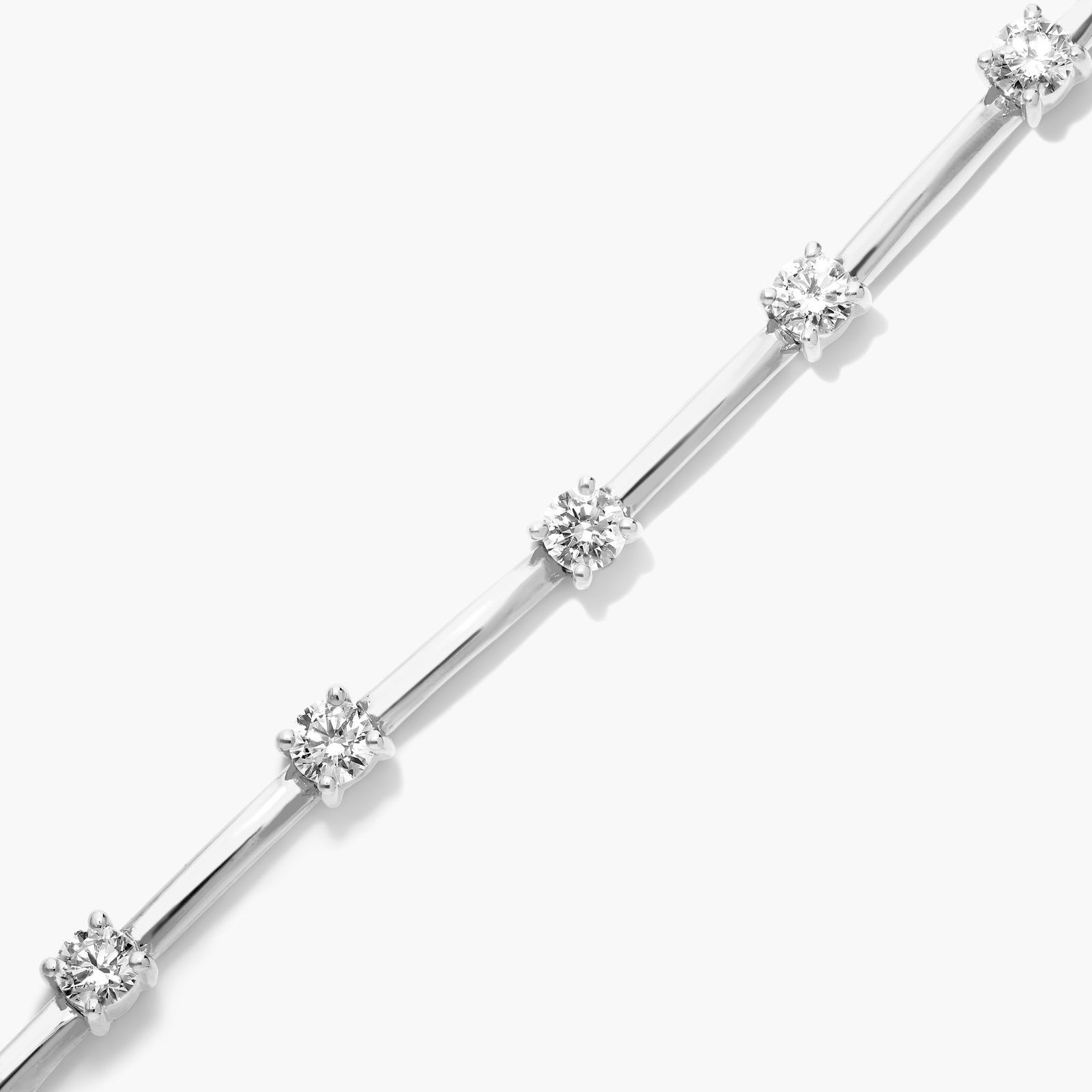 Station Dash Lab-Grown Diamond Bracelet In 14K White Gold