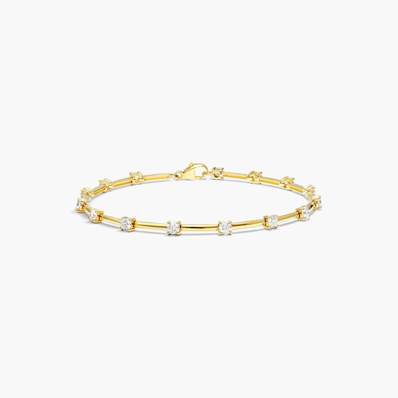 Station Dash Lab-Grown Diamond Bracelet In 14K Yellow Gold