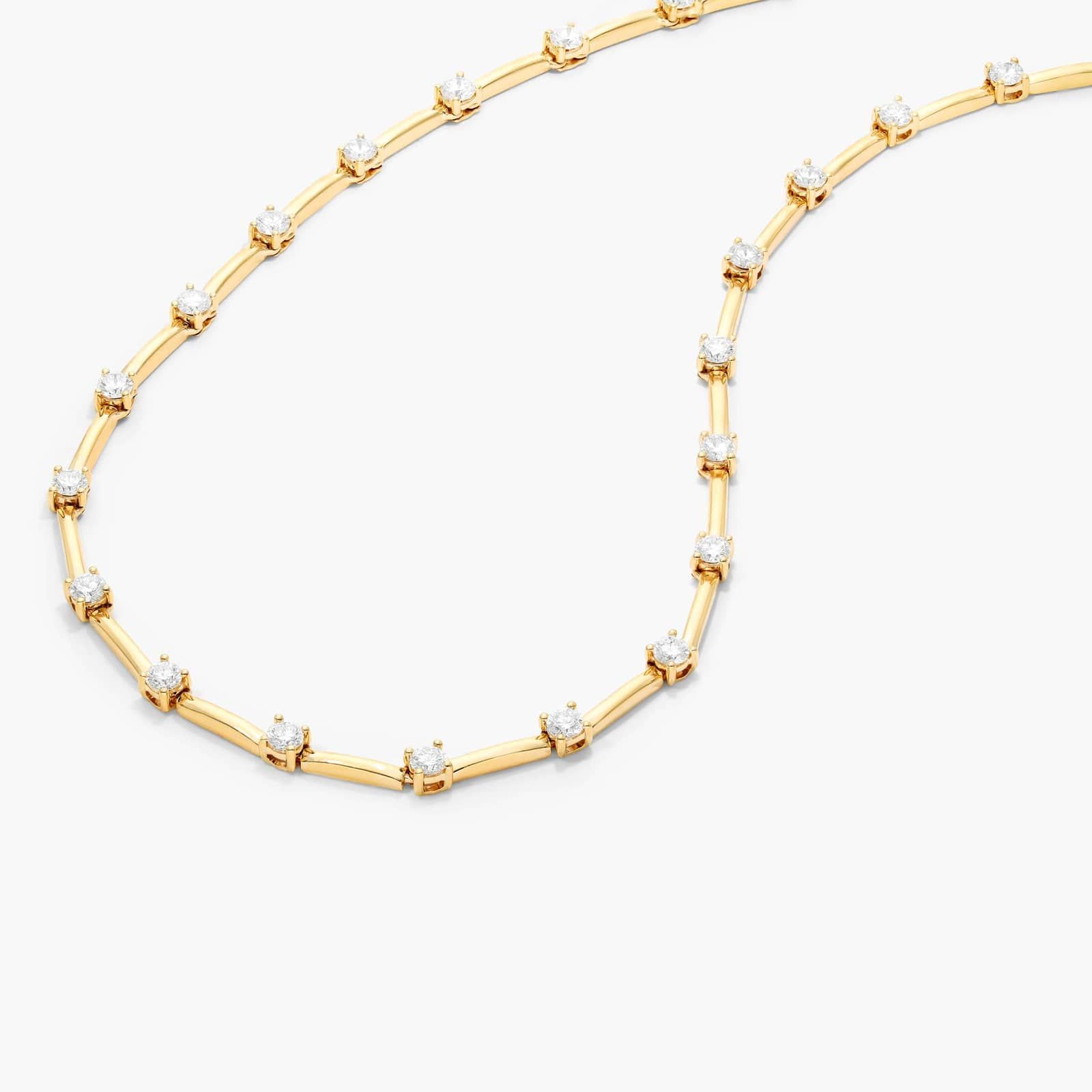 Lab-Grown Diamond Station Dash Necklace In 14K Yellow Gold
