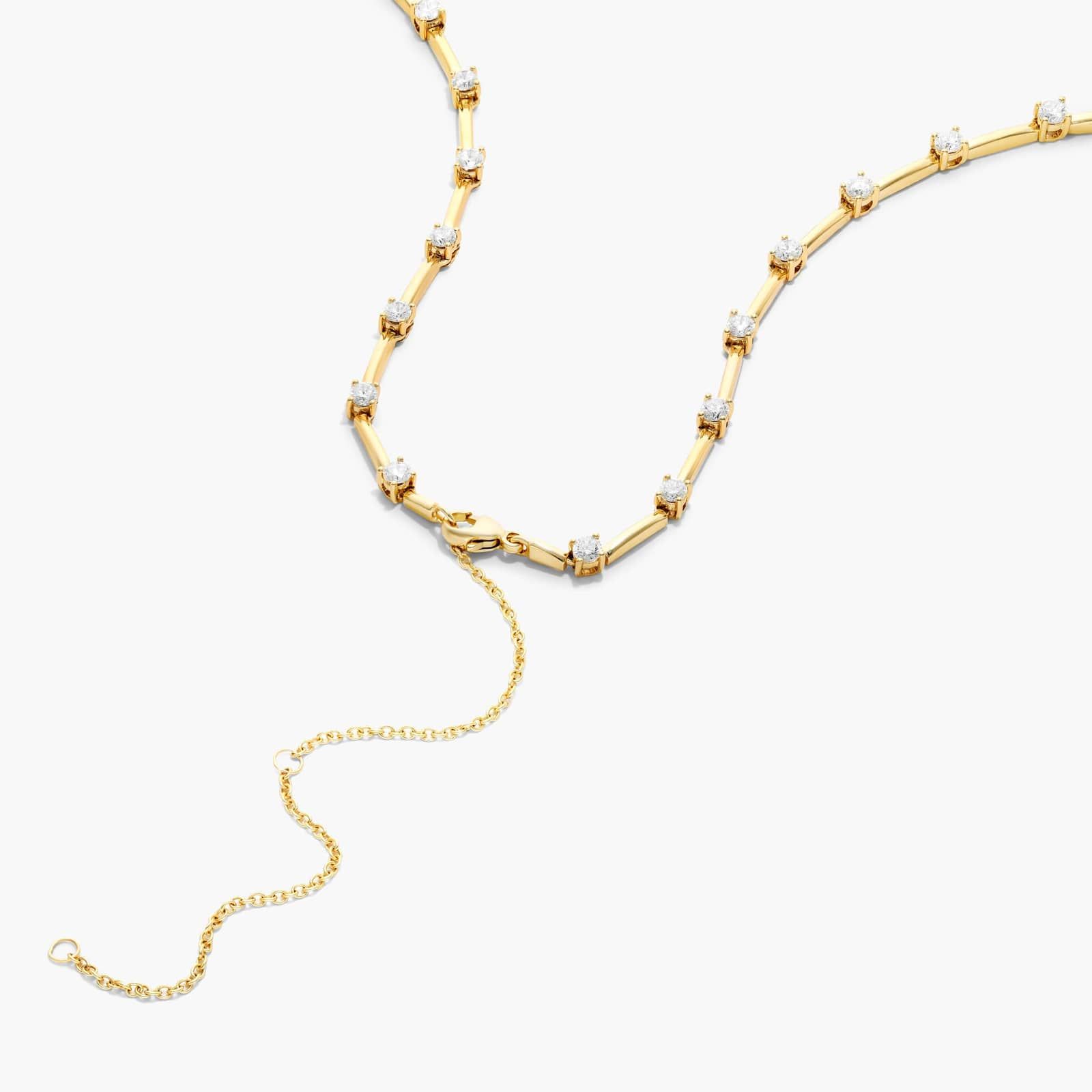 Lab-Grown Diamond Station Dash Necklace In 14K Yellow Gold