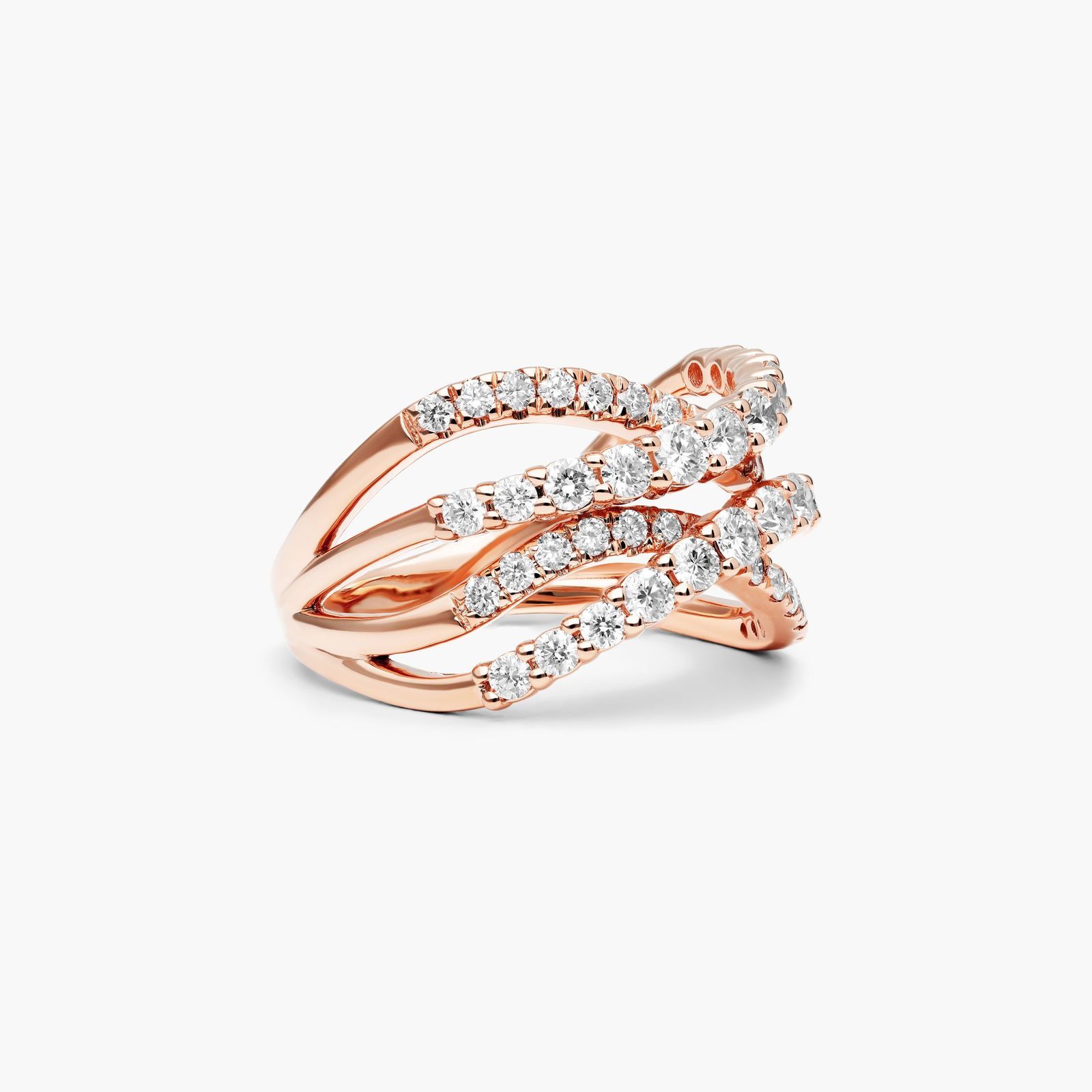 Tidal Wave Lab-Grown Diamond Ring In 14K Rose Gold