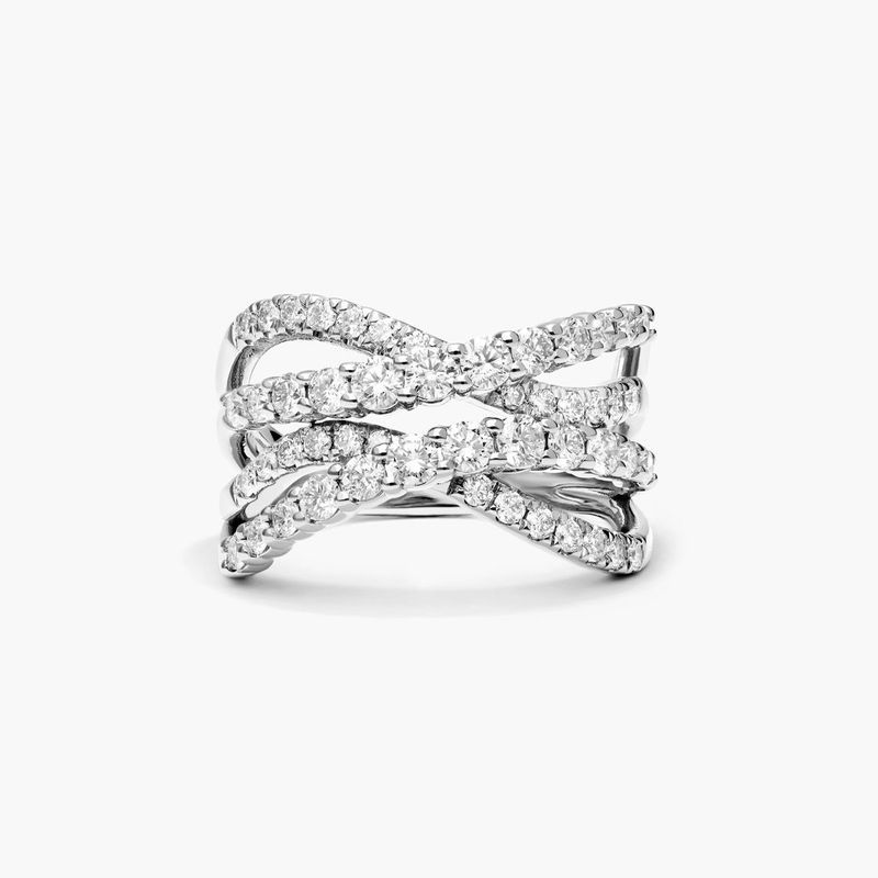 Tidal Wave Lab-Grown Diamond Ring In 14K White Gold