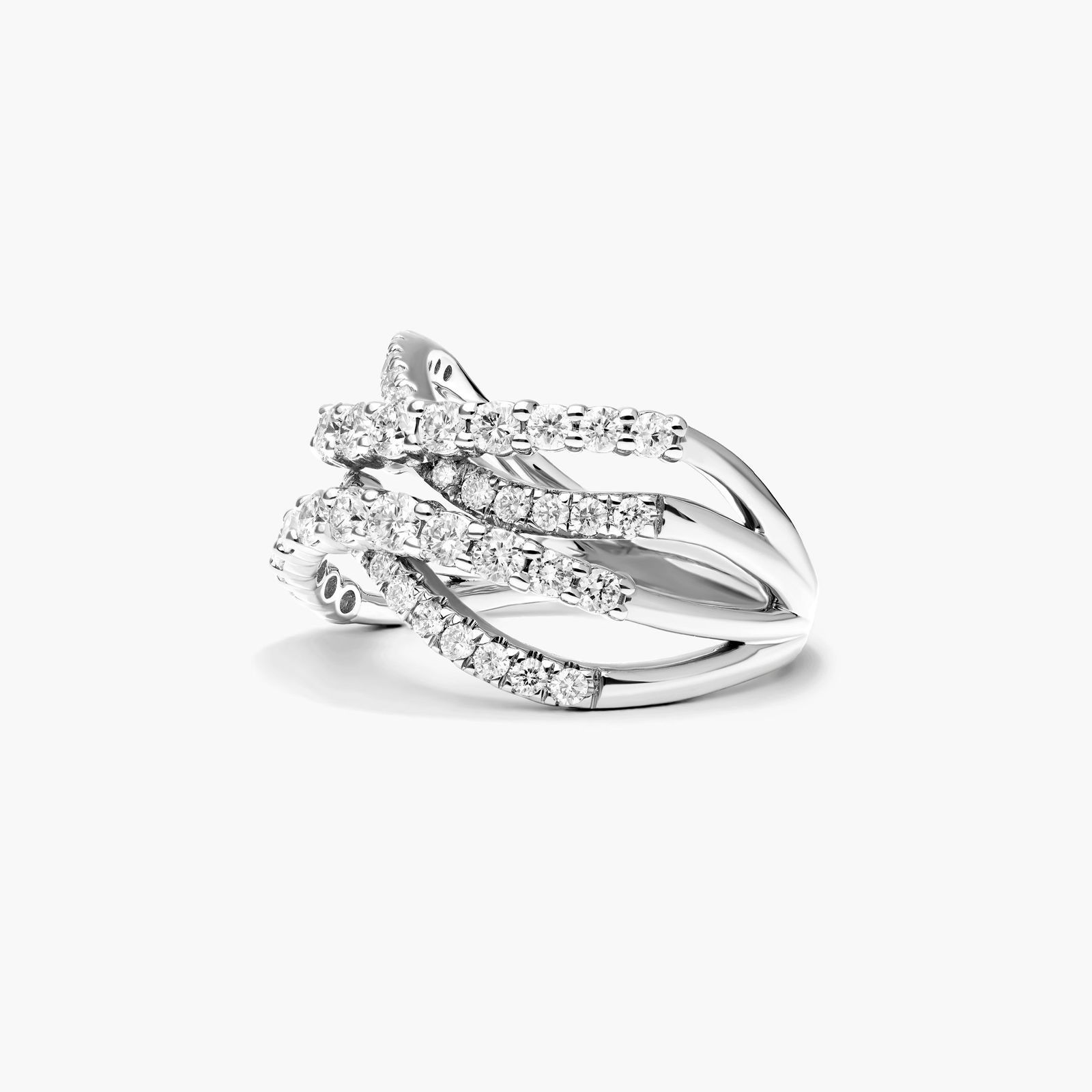 Tidal Wave Lab-Grown Diamond Ring In 14K White Gold