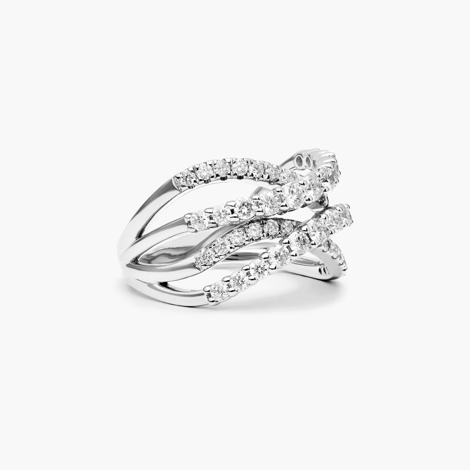 Tidal Wave Lab-Grown Diamond Ring In 14K White Gold