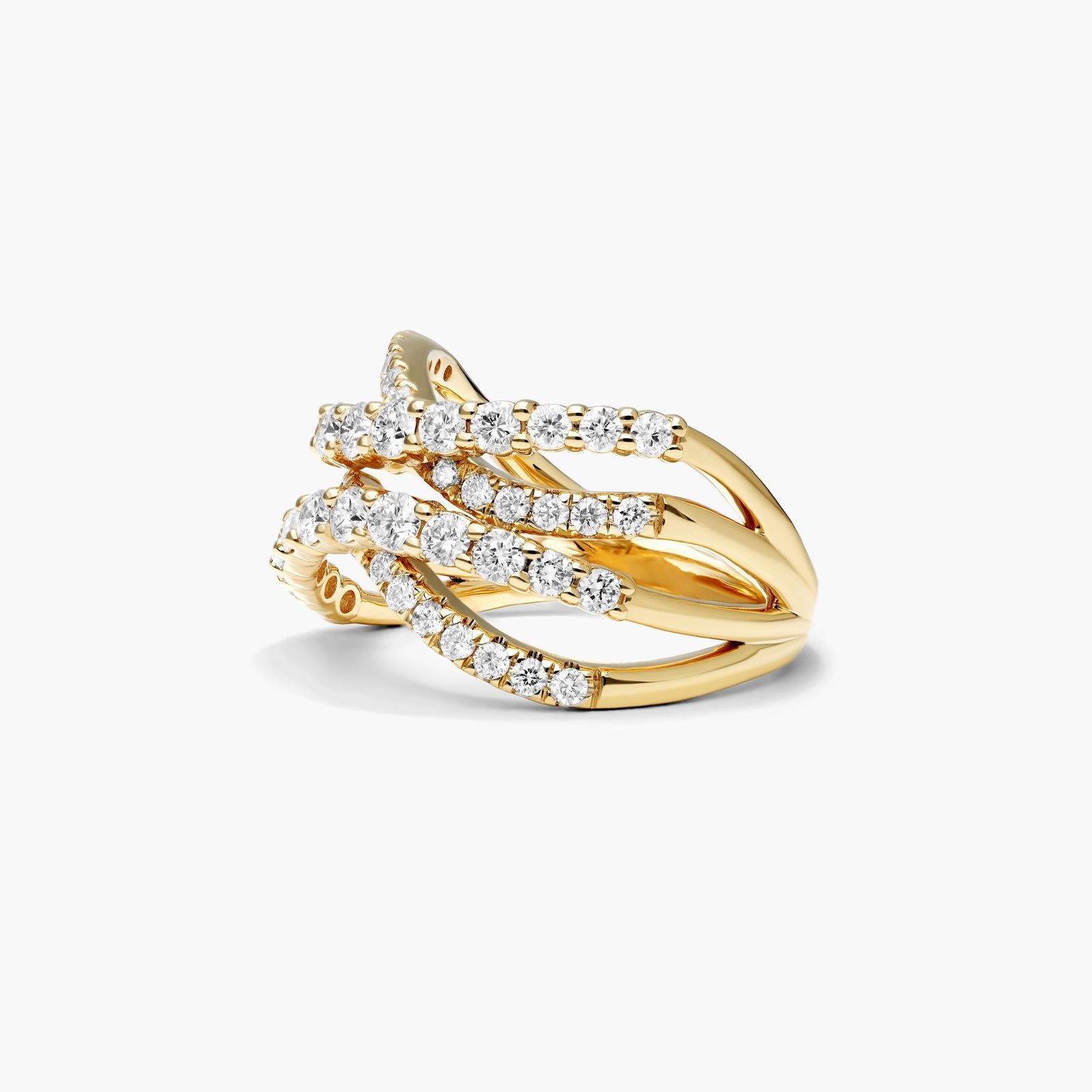 Tidal Wave Lab-Grown Diamond Ring In 14K Yellow Gold